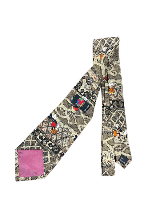 Vintage Mickey Mouse 1990s Disney Tie Brown
