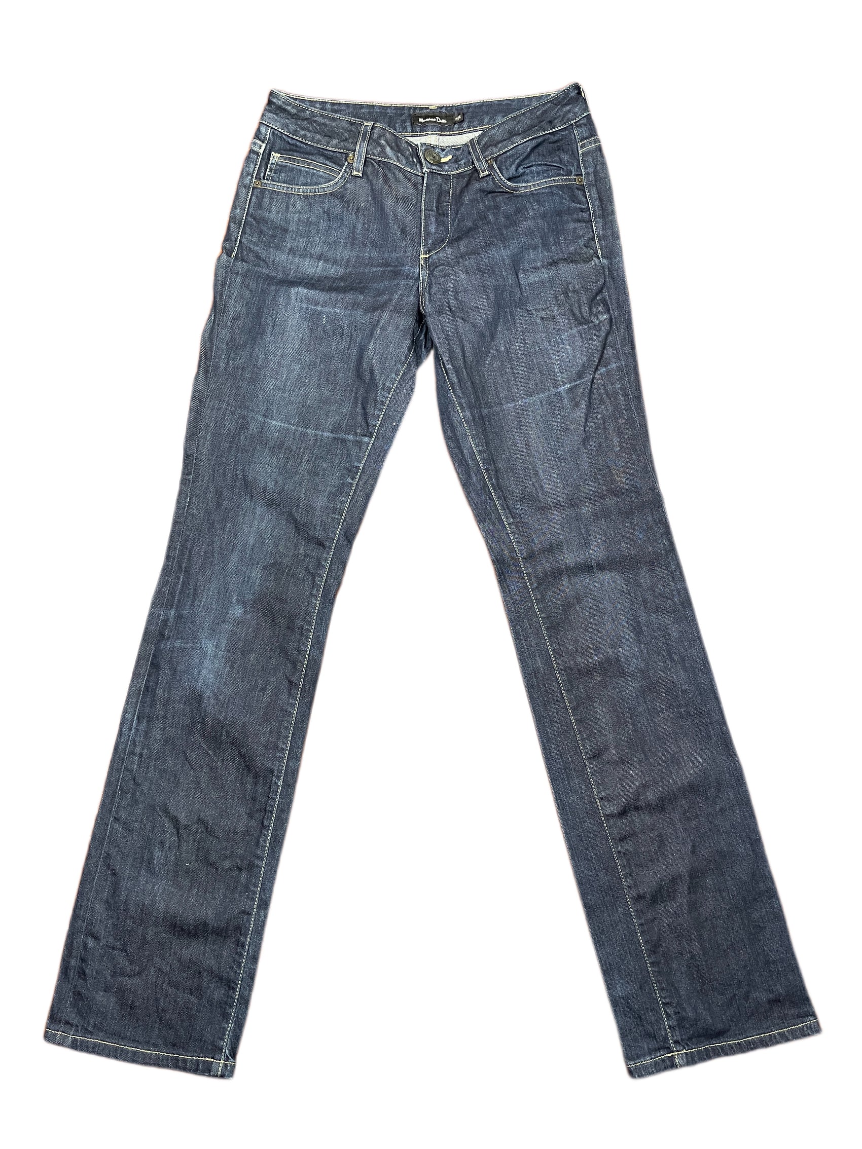 Massimo Dutti Low Waist Bootcut Denim Pants Blue - M/L
