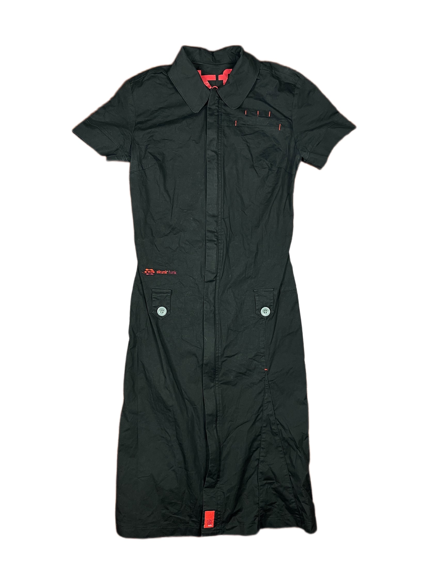 Y2k Skunkfunk Short Sleeve Dress Black - S