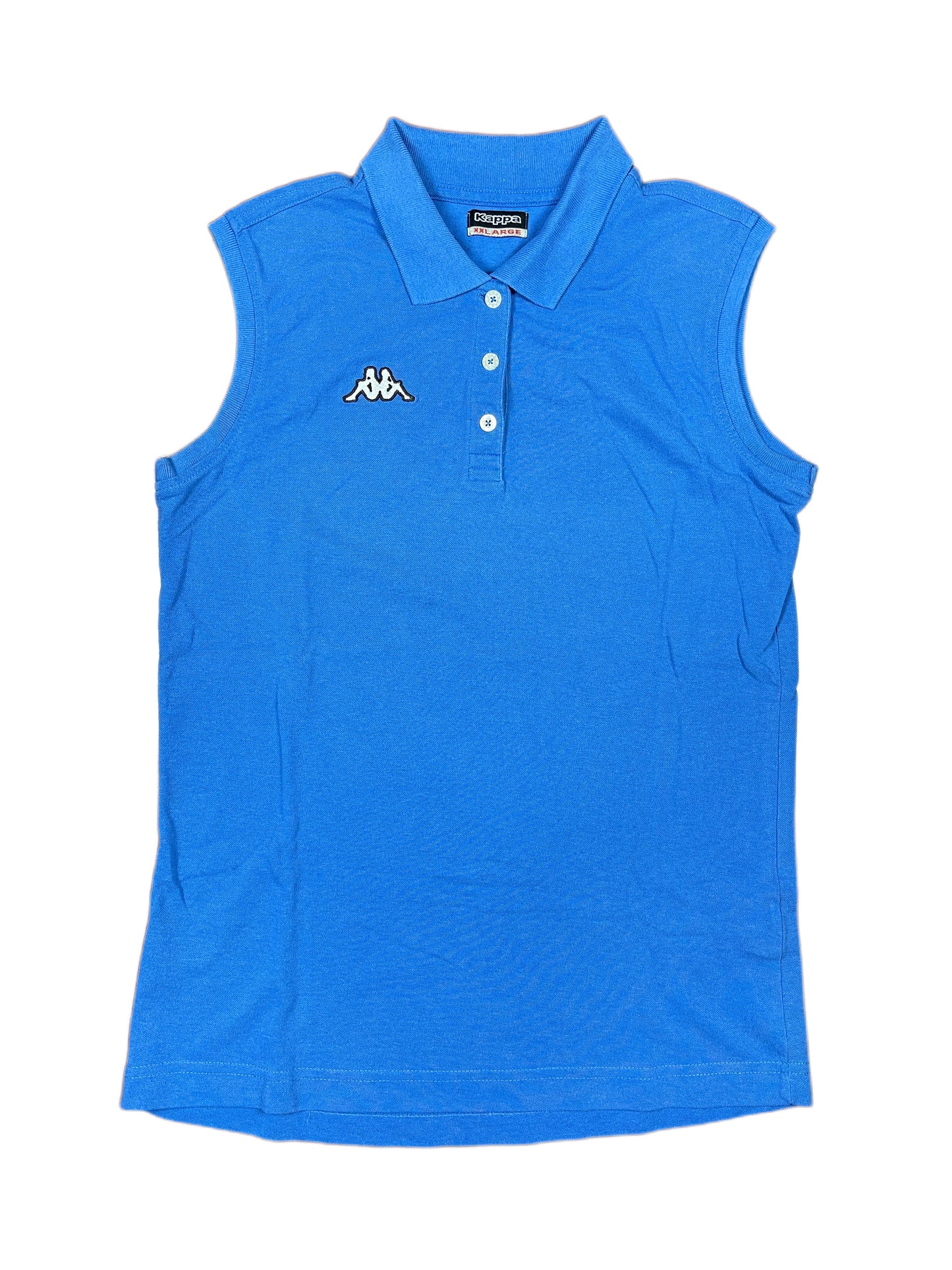 Vintage Kappa Sleeveless Polo Shirt Blue - XXL