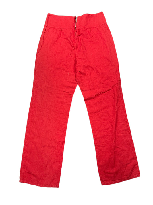 Y2k Onyx Deadstock Bootcut Linen Pants Red - XL