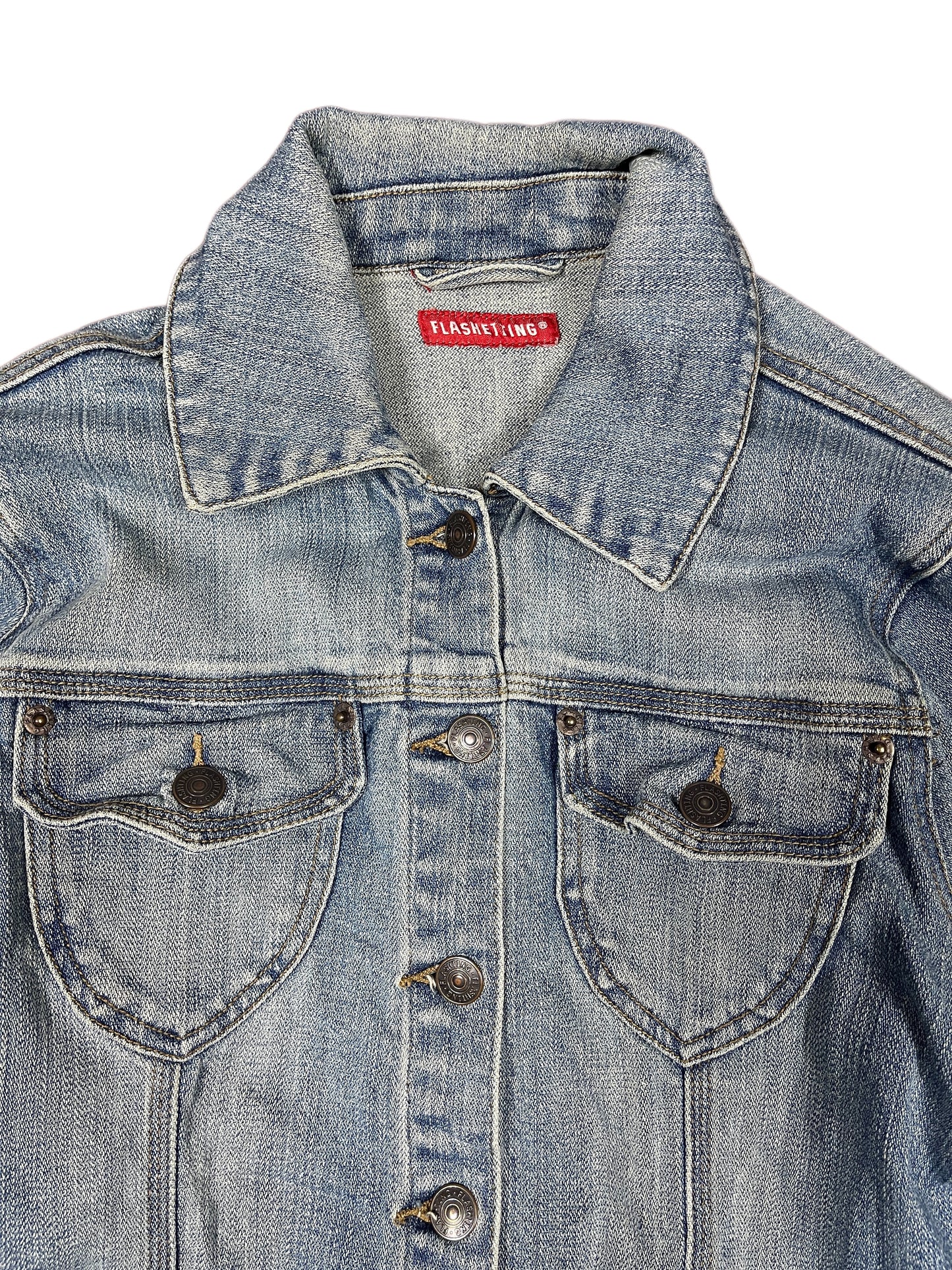Y2k Flashetting Denim Jacket Blue - M