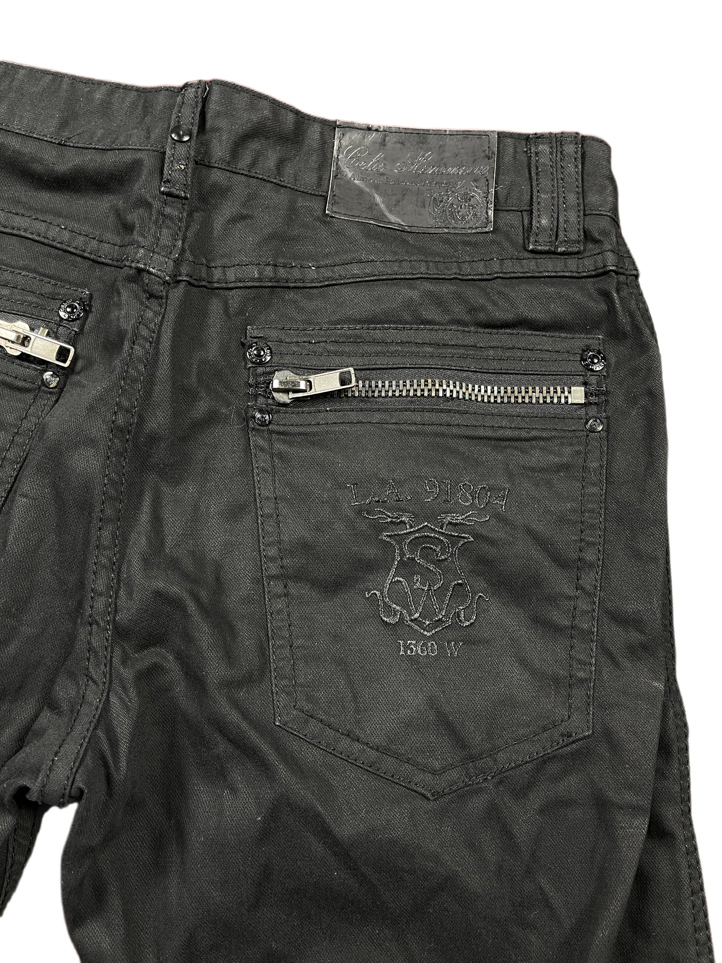 Y2k Celio Denim Pants with Zipper Details Black - S/M