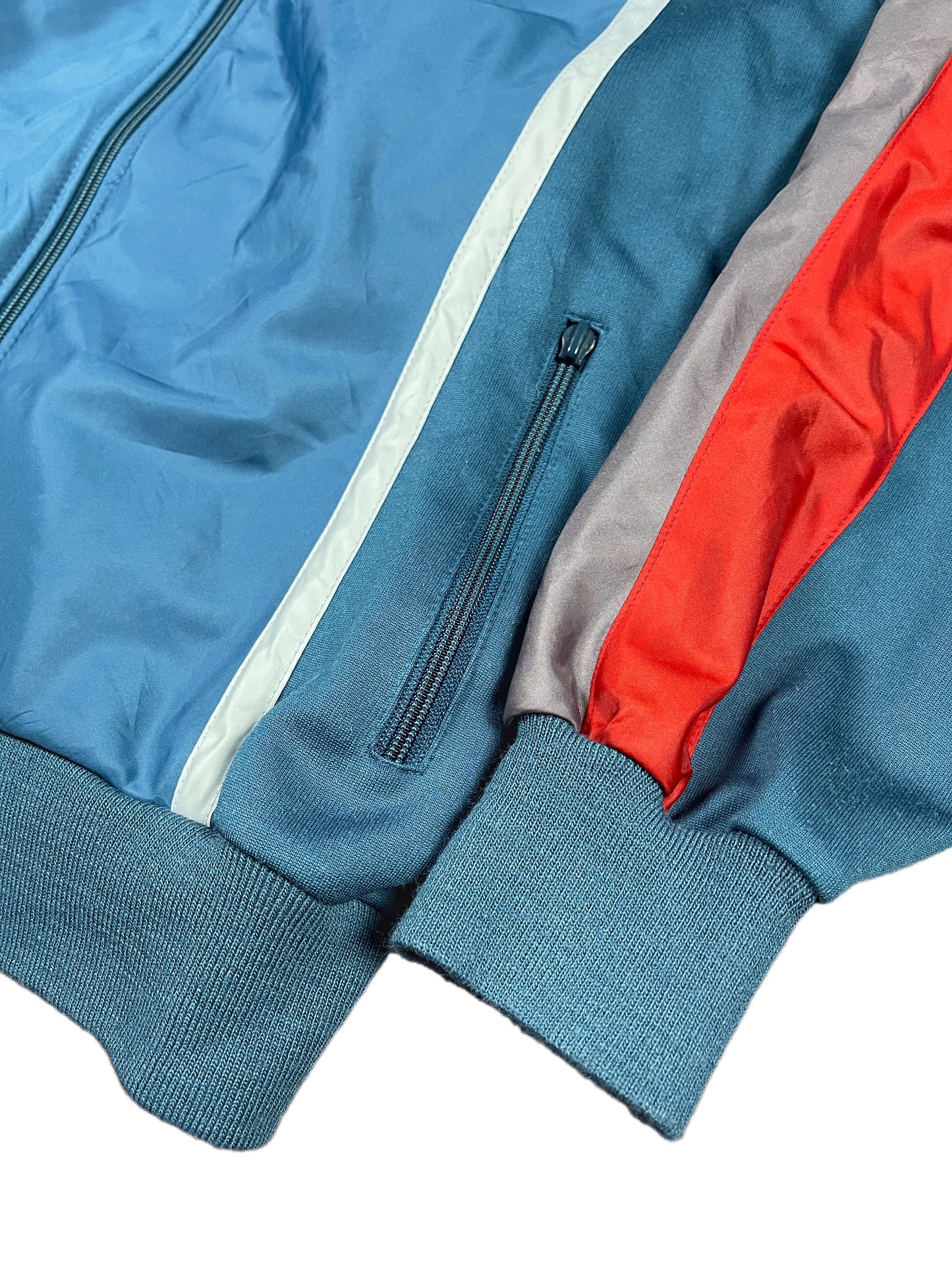 Vintage 80s Adidas Sport Jacket Blue Red - L