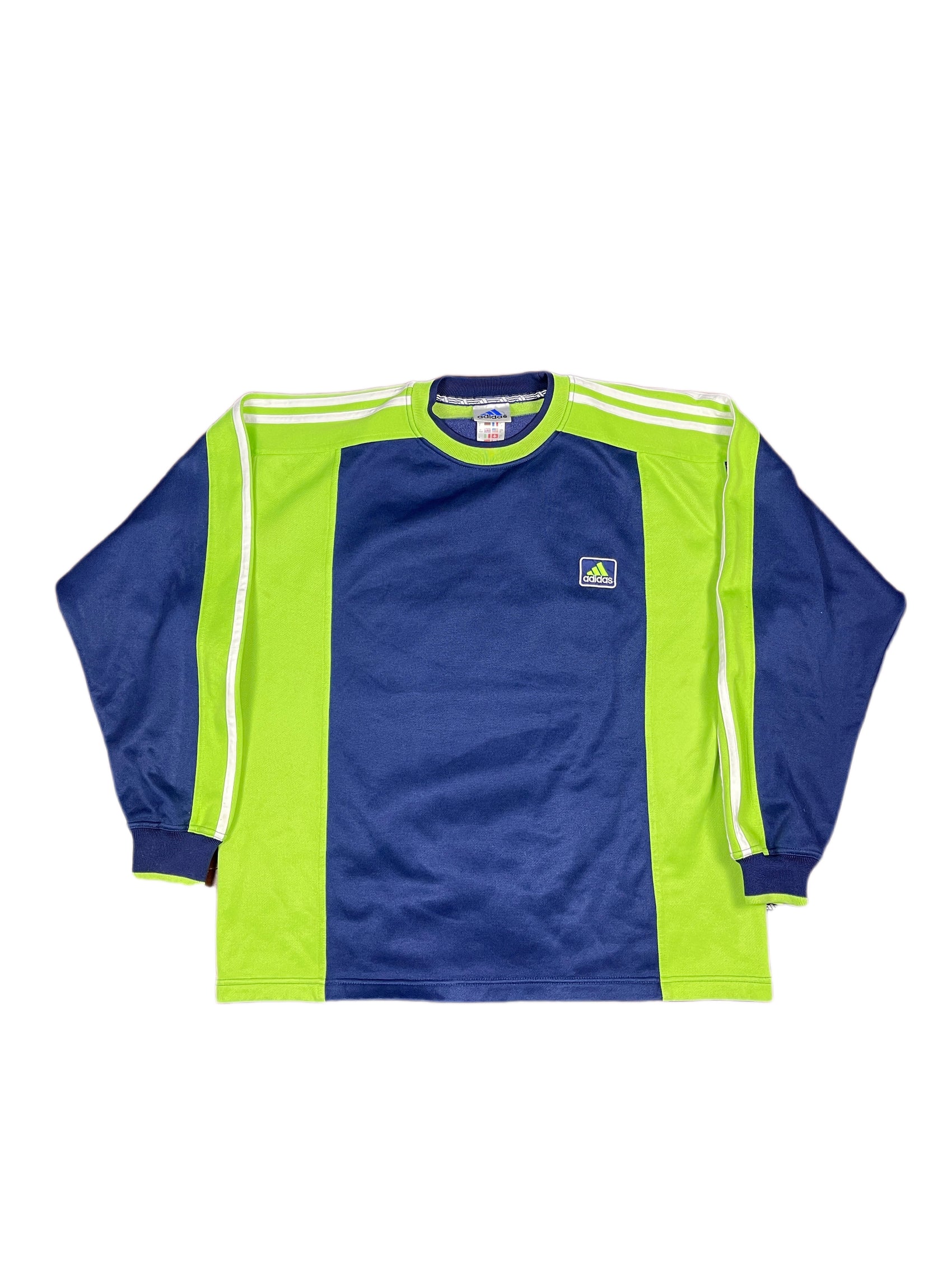 Vintage Adidas Sweatshirt Navy Green - L