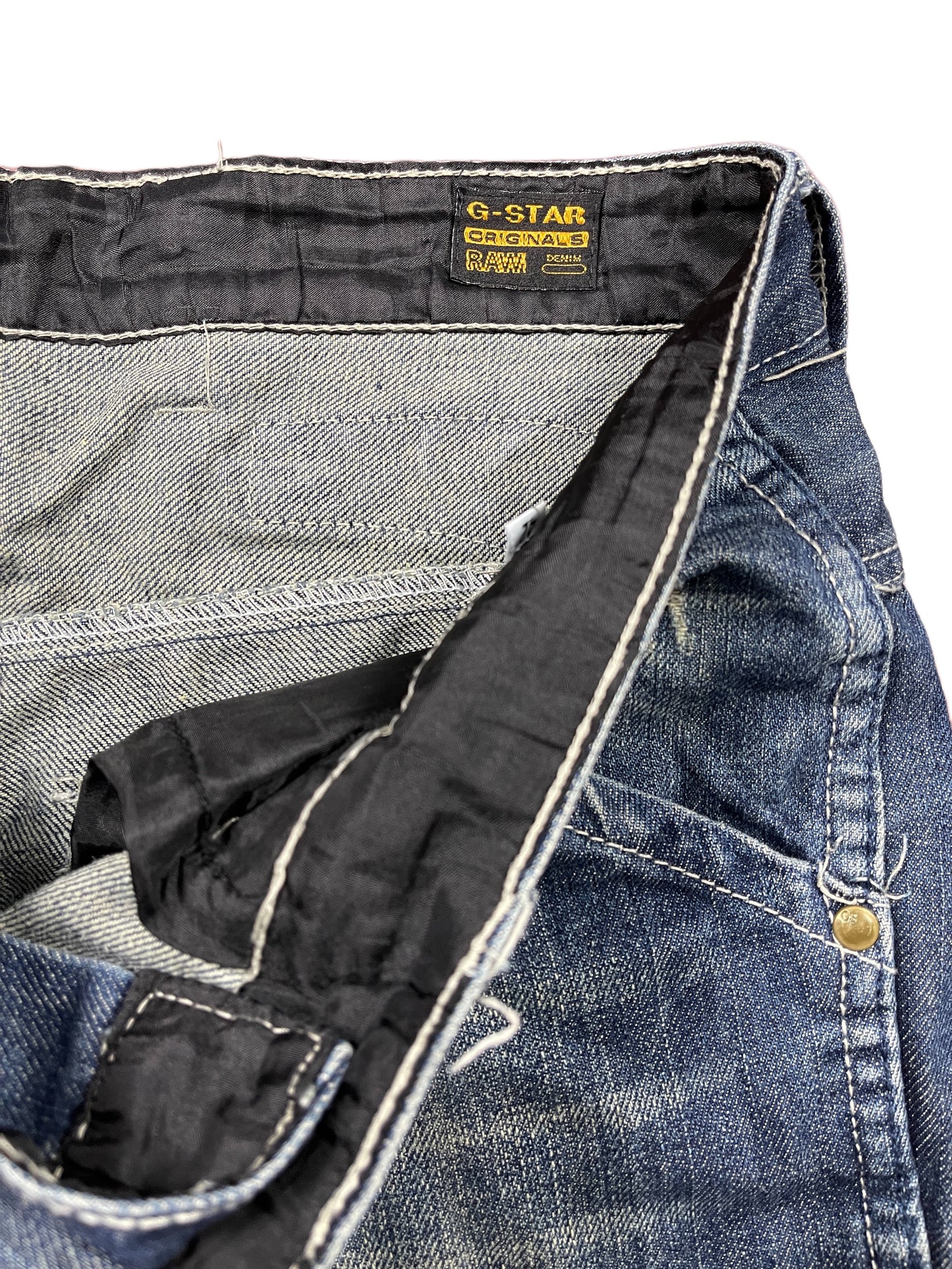 Y2k G-Star Raw Low Waist Bootcut Denim Pants Blue - L