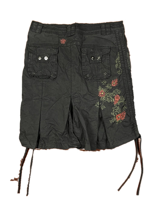 Y2k DTP Cargo Skirt Black - XL