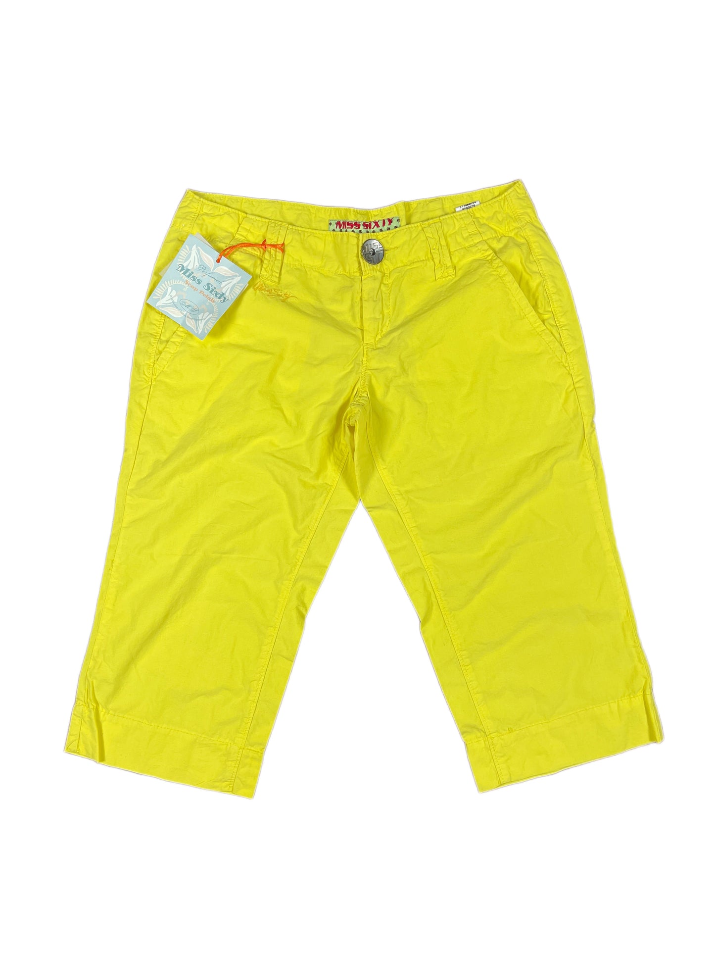 Y2k Miss Sixty Low Waist Deadstock Shorts Yellow - S/M