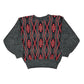 Vintage Arikan Triko Knitted Sweatshirt Red Gray - M