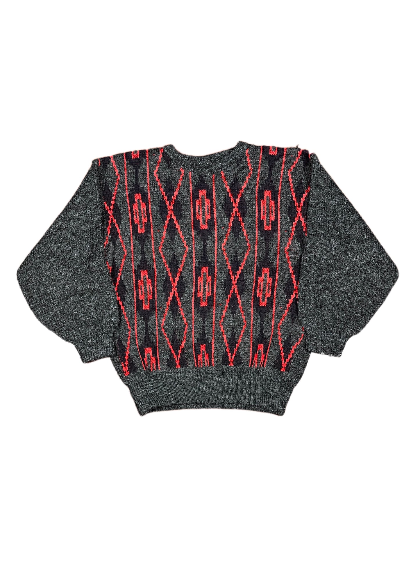 Vintage Arikan Triko Knitted Sweatshirt Red Gray - M