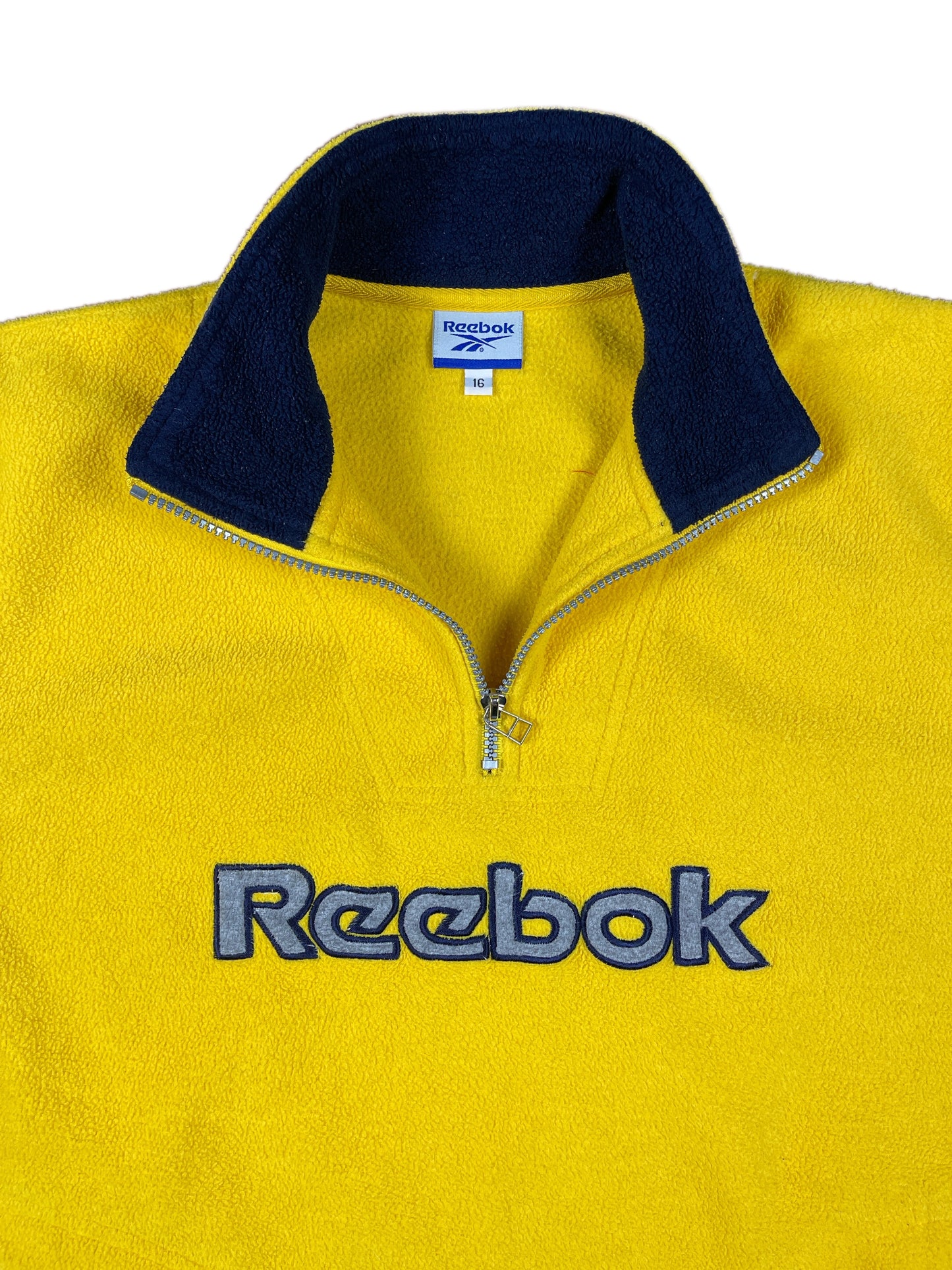 Vintage Reebok Fleece Sweatshirt Yellow - S