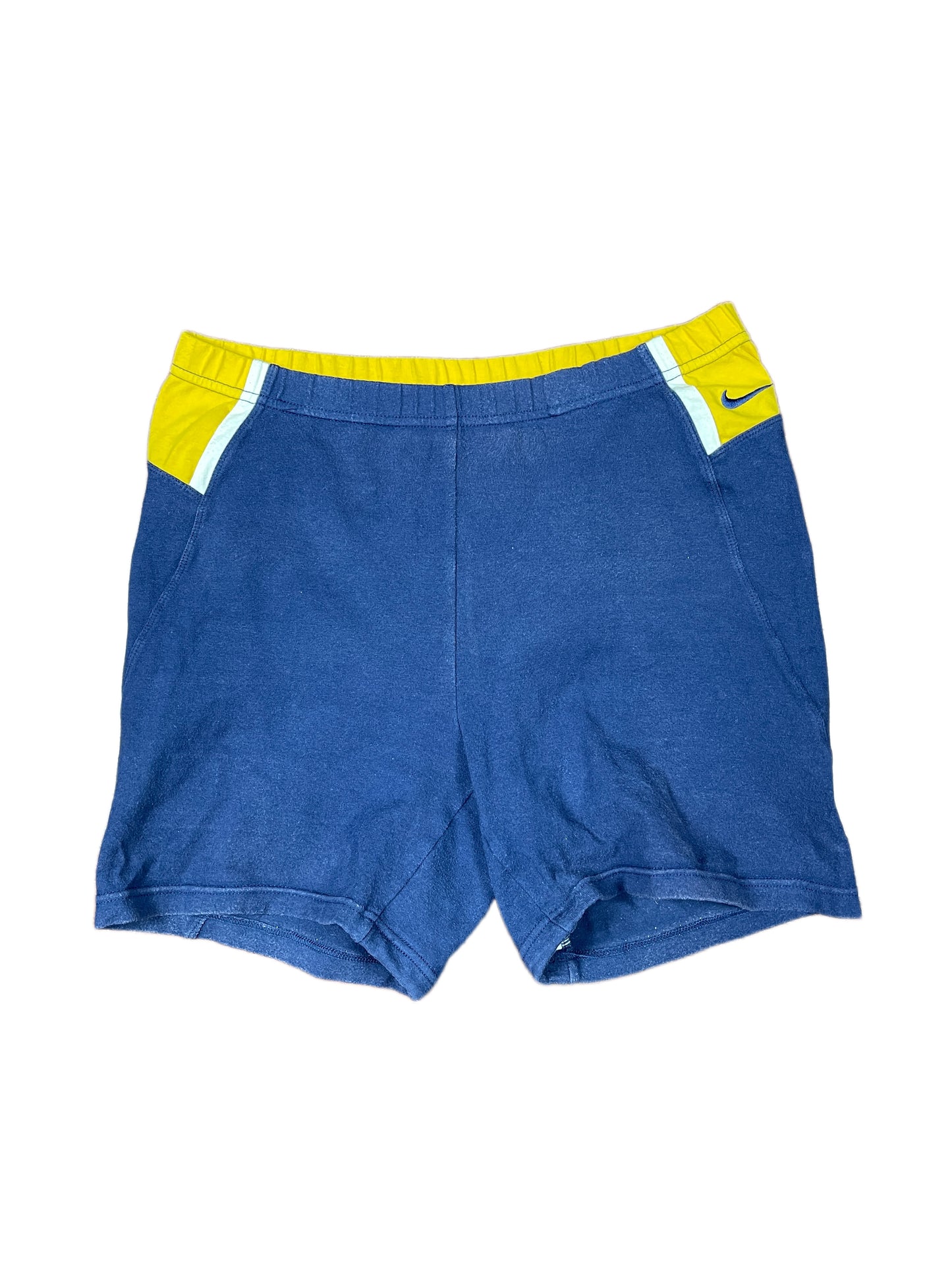 Vintage Nike Sport Shorts Navy Yellow - S