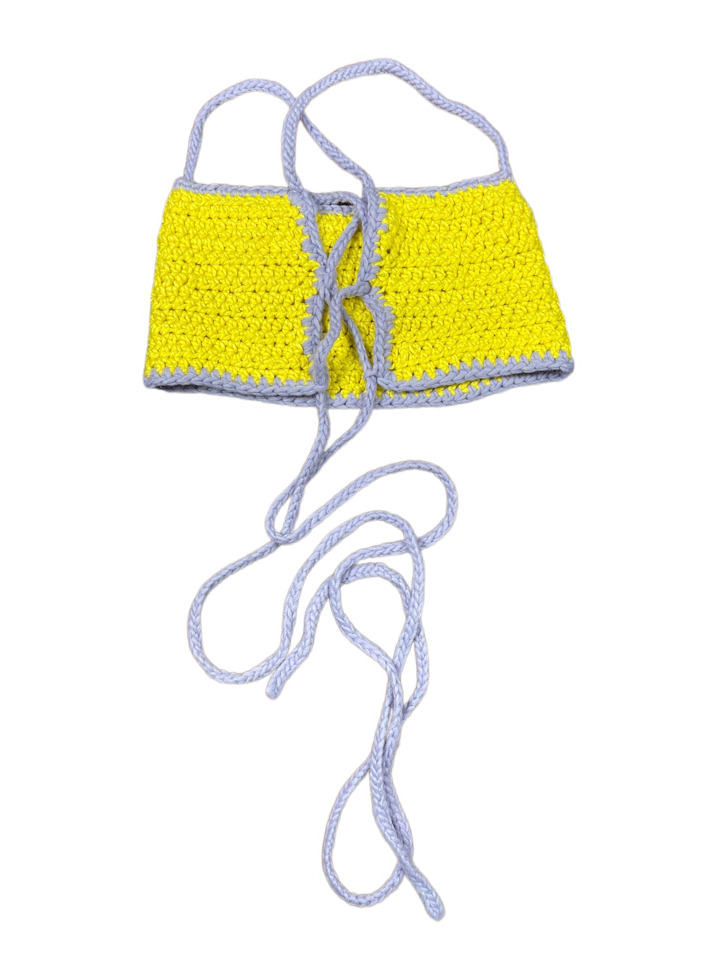 Knitted Sleeveless Top Yellow Purple S/M