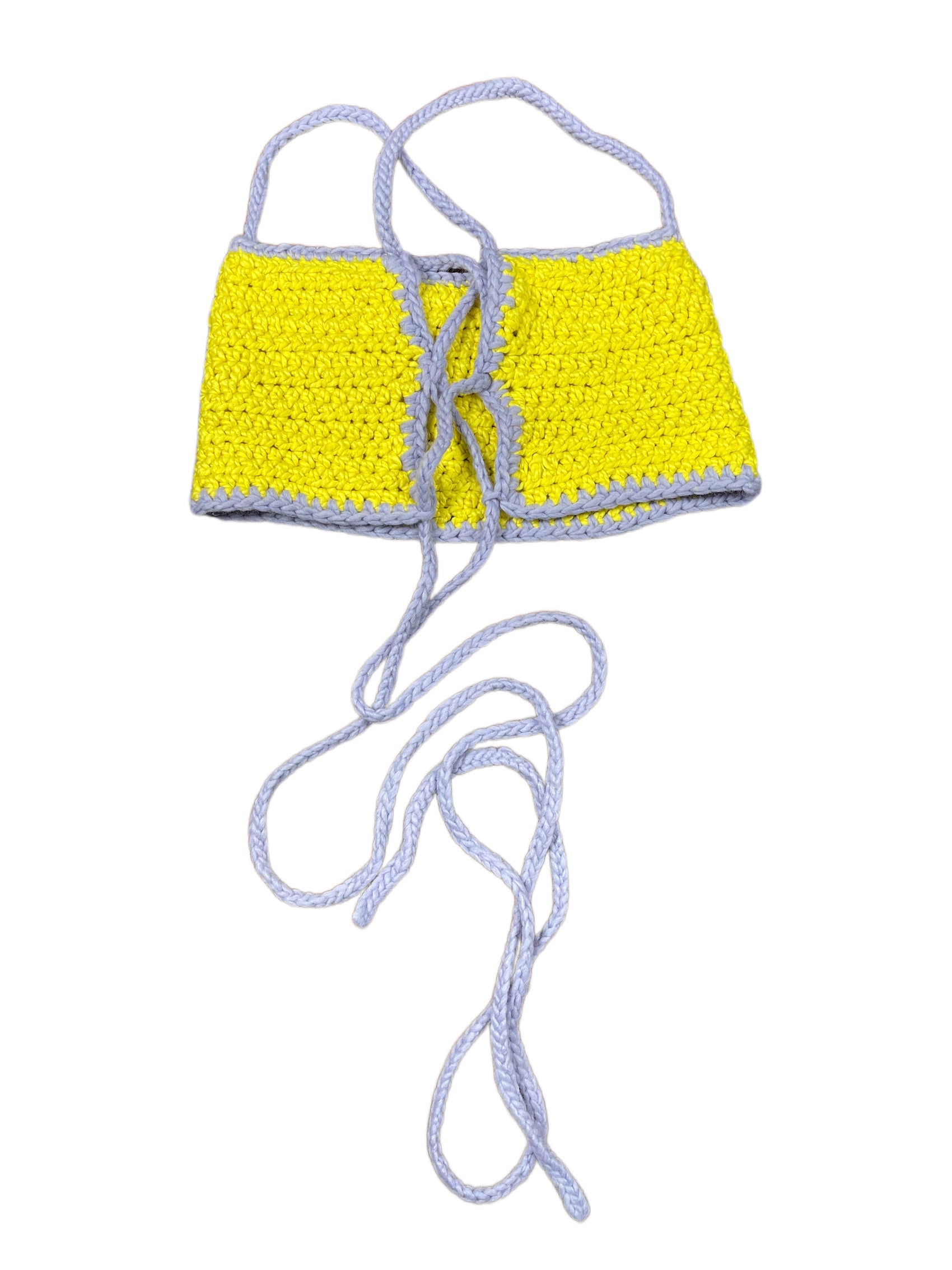Knitted Sleeveless Top Yellow Purple S/M