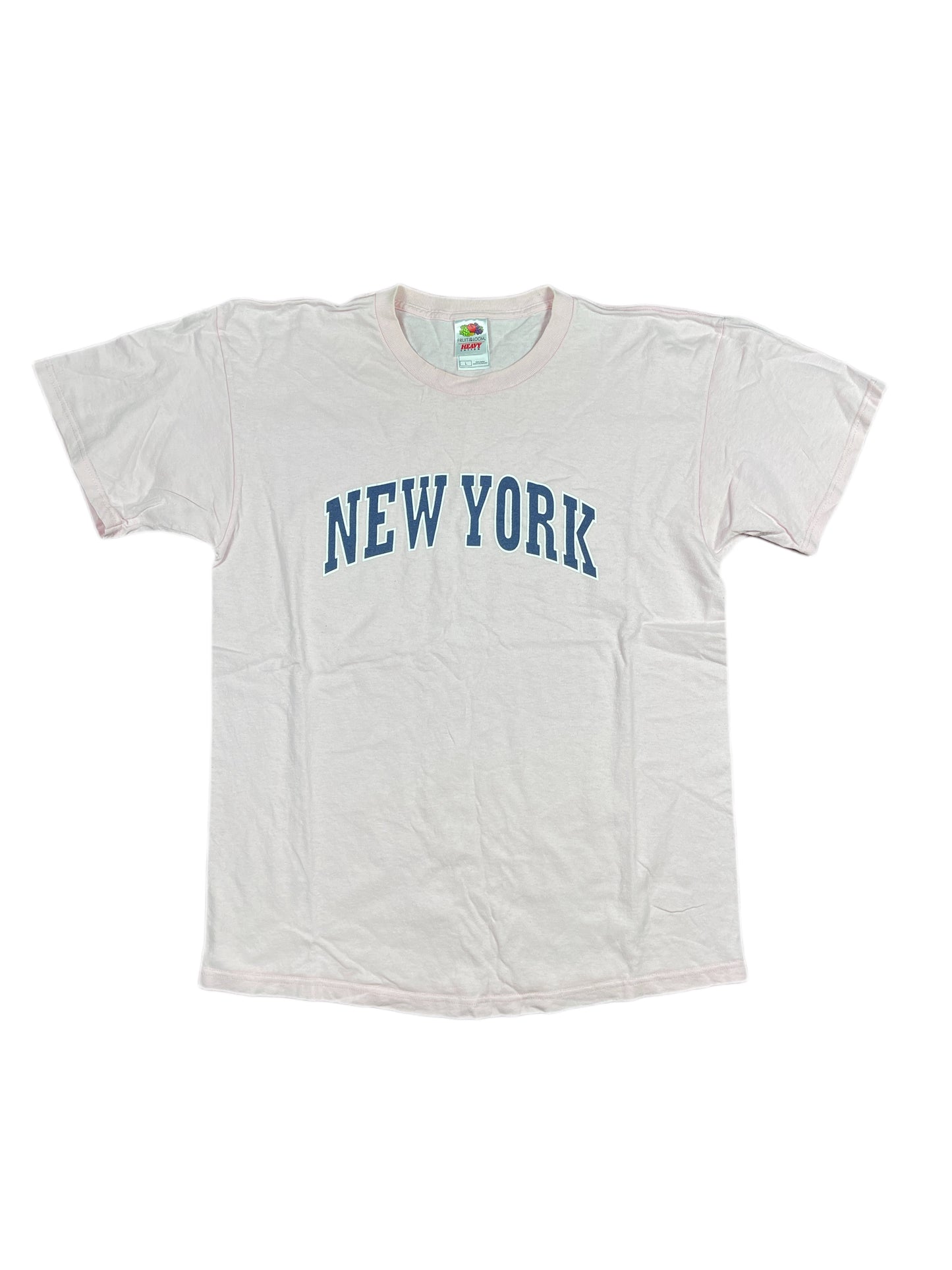 Vintage Fruit of the Loom New York T-Shirt Rose Pink - L