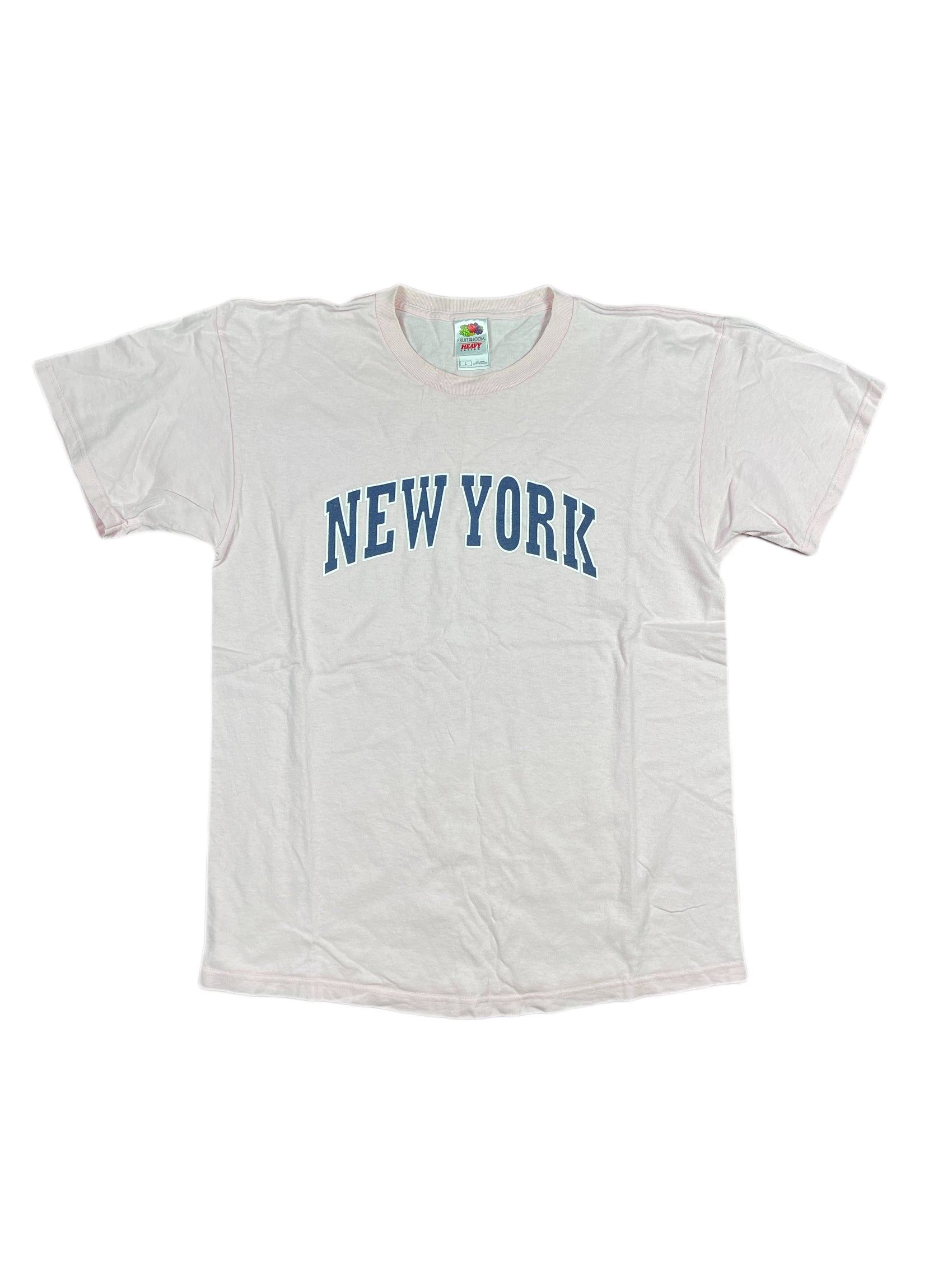 Vintage Fruit of the Loom New York T-Shirt Rose Pink - L