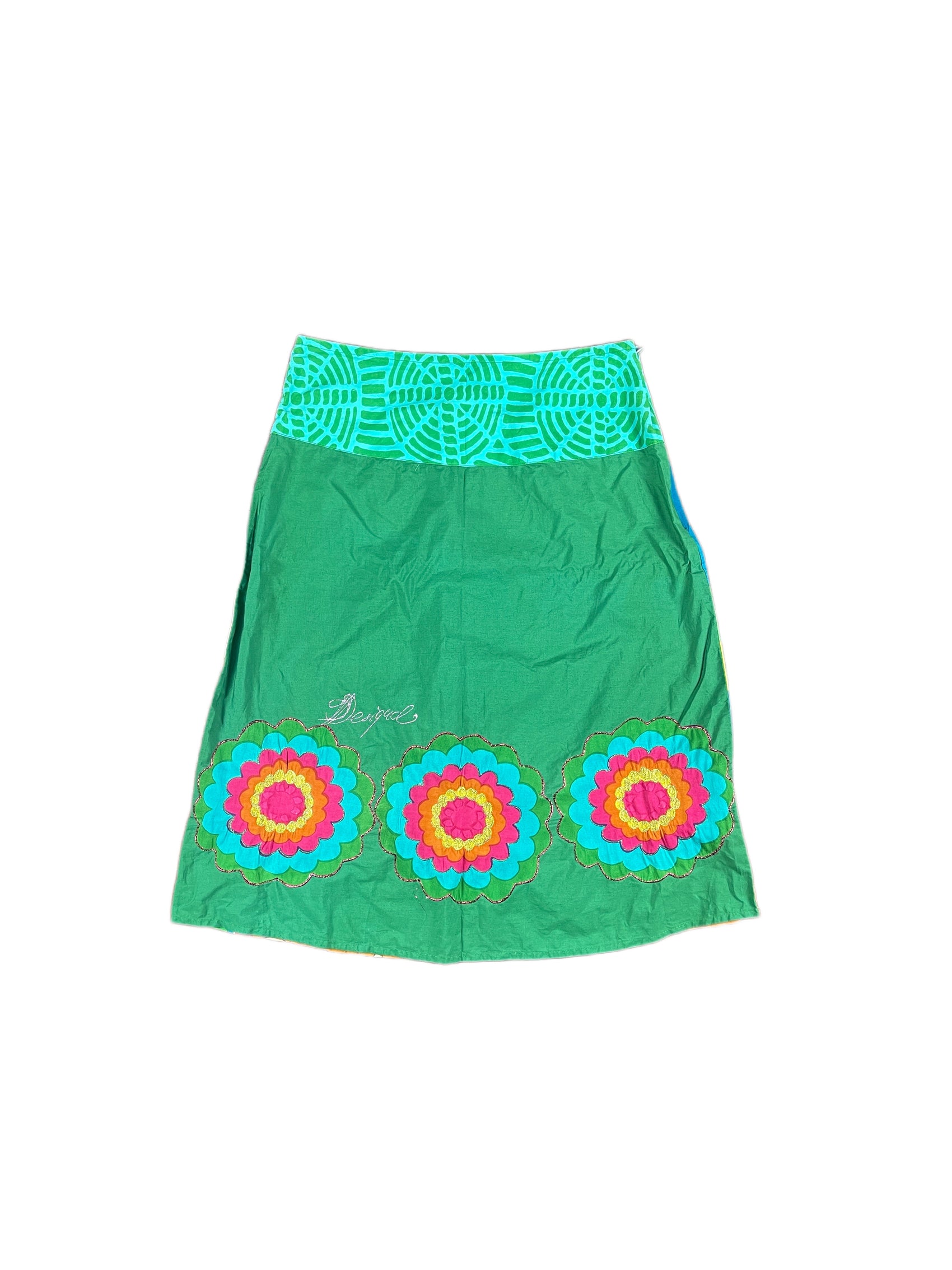 Y2k Desigual Skirt Green - S