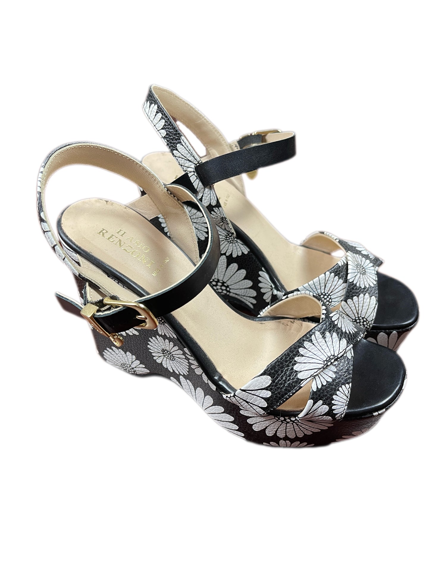 Renzoni Ilasio Shoes Flower Pattern Black n' White - 37