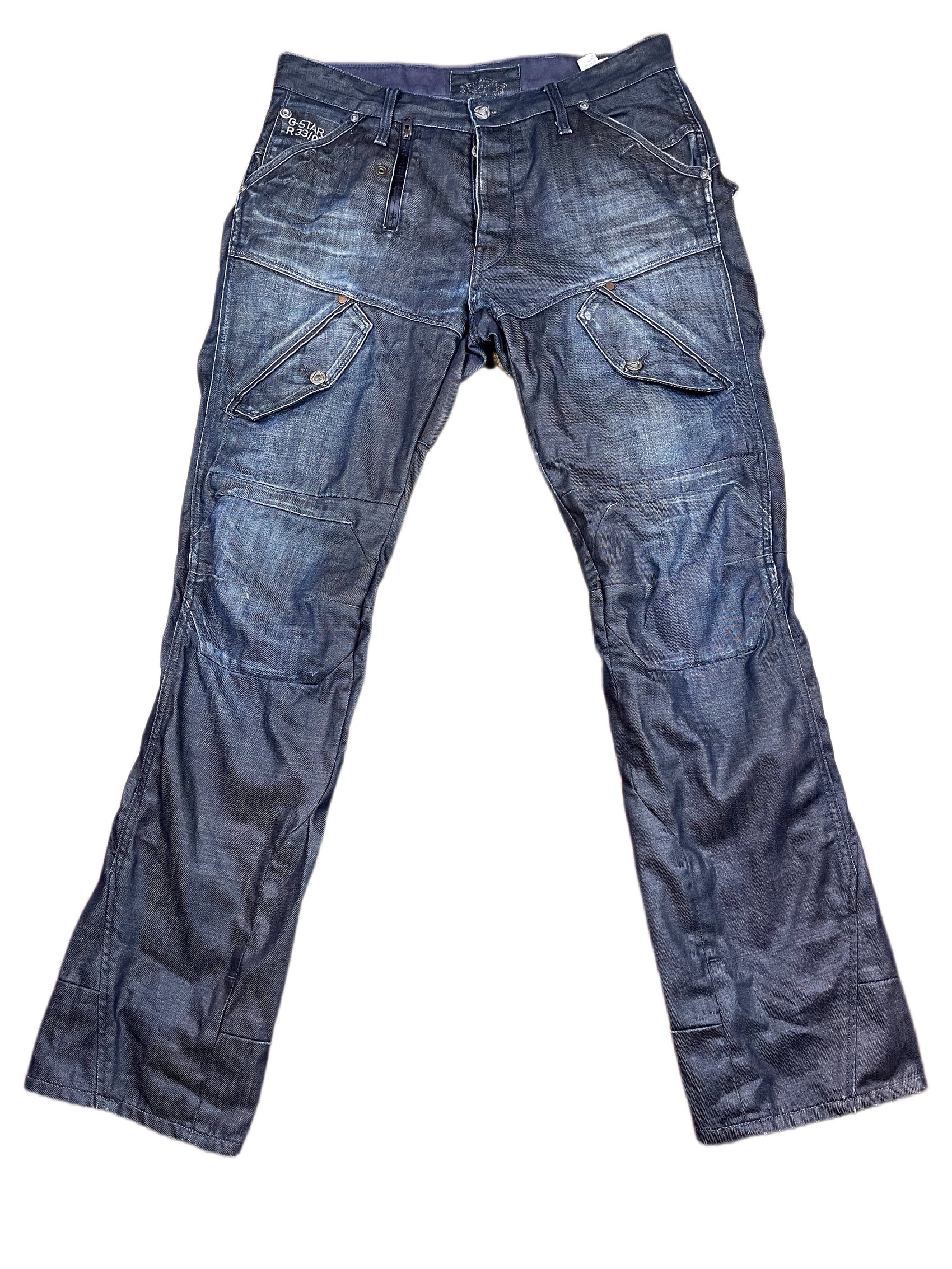 Y2k G-Star Raw Bootcut Denim Pants Gray Blue - L