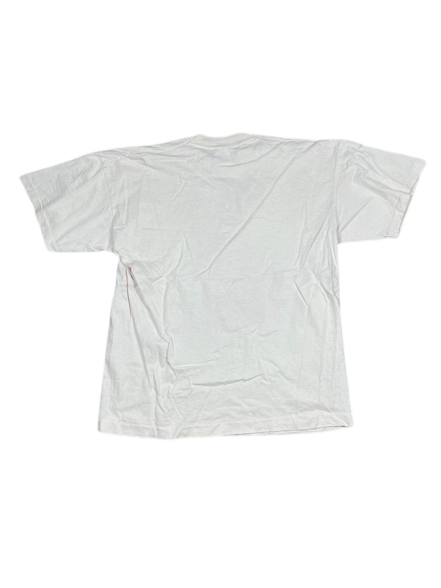 Vintage Pig Screen Stars T-Shirt Pink White - XL