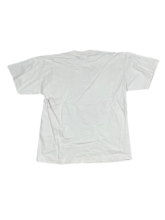 Vintage Pig Screen Stars T-Shirt Pink White - XL