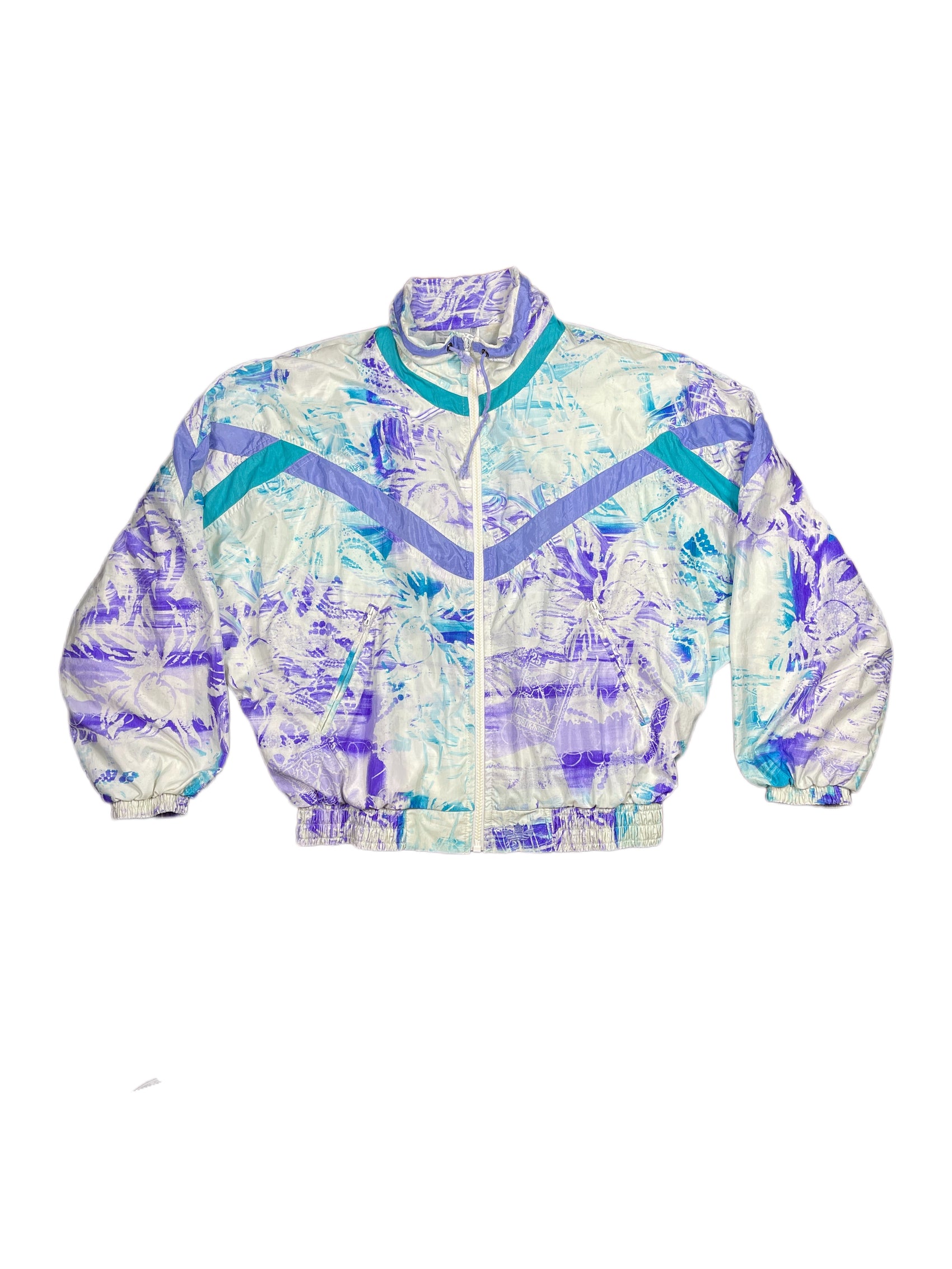Vintage Adidas Sport Jacket White Multicolor - S