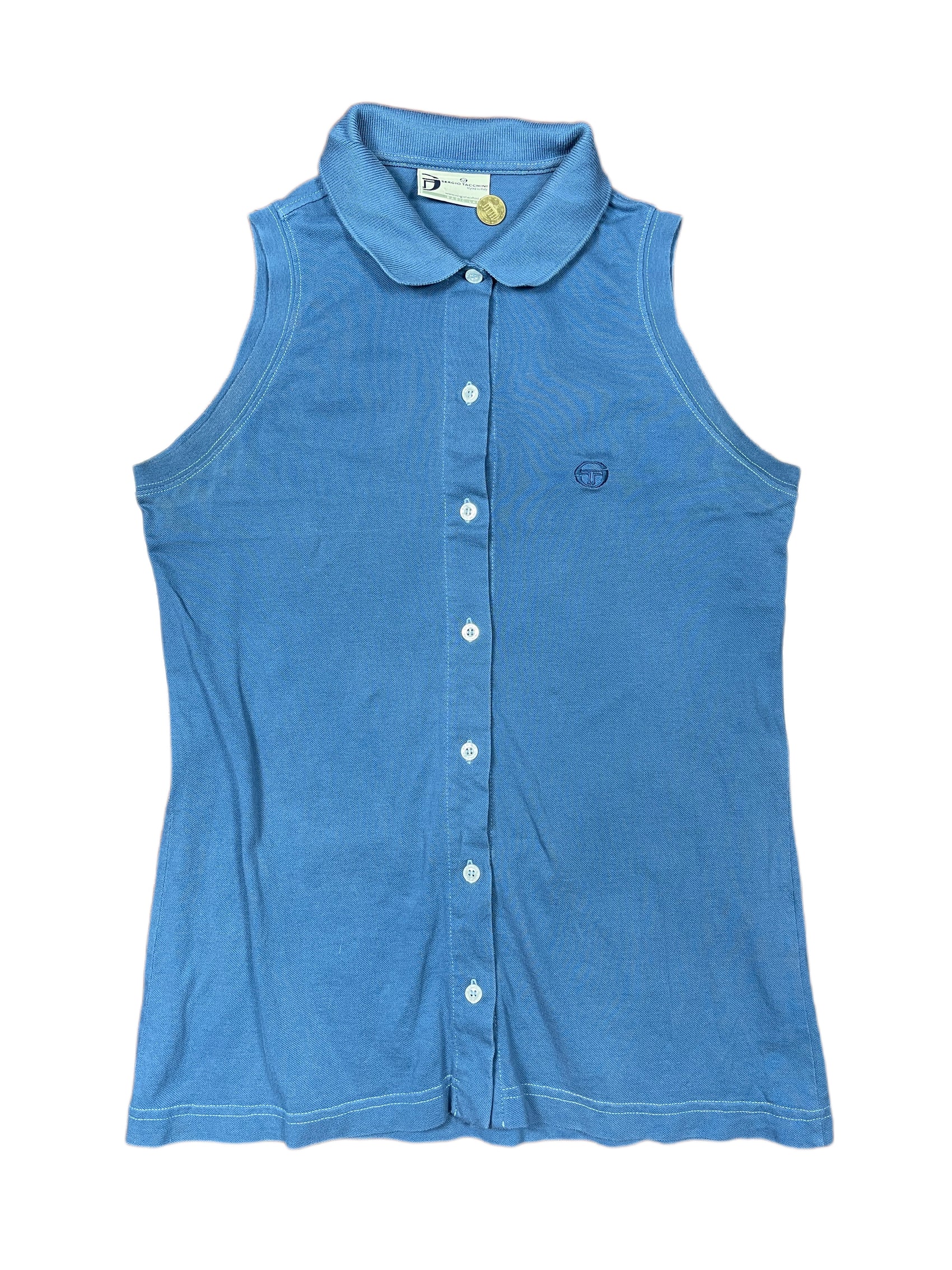Y2k Sergio Tacchini Sleeveless Tennis Top Blue - M