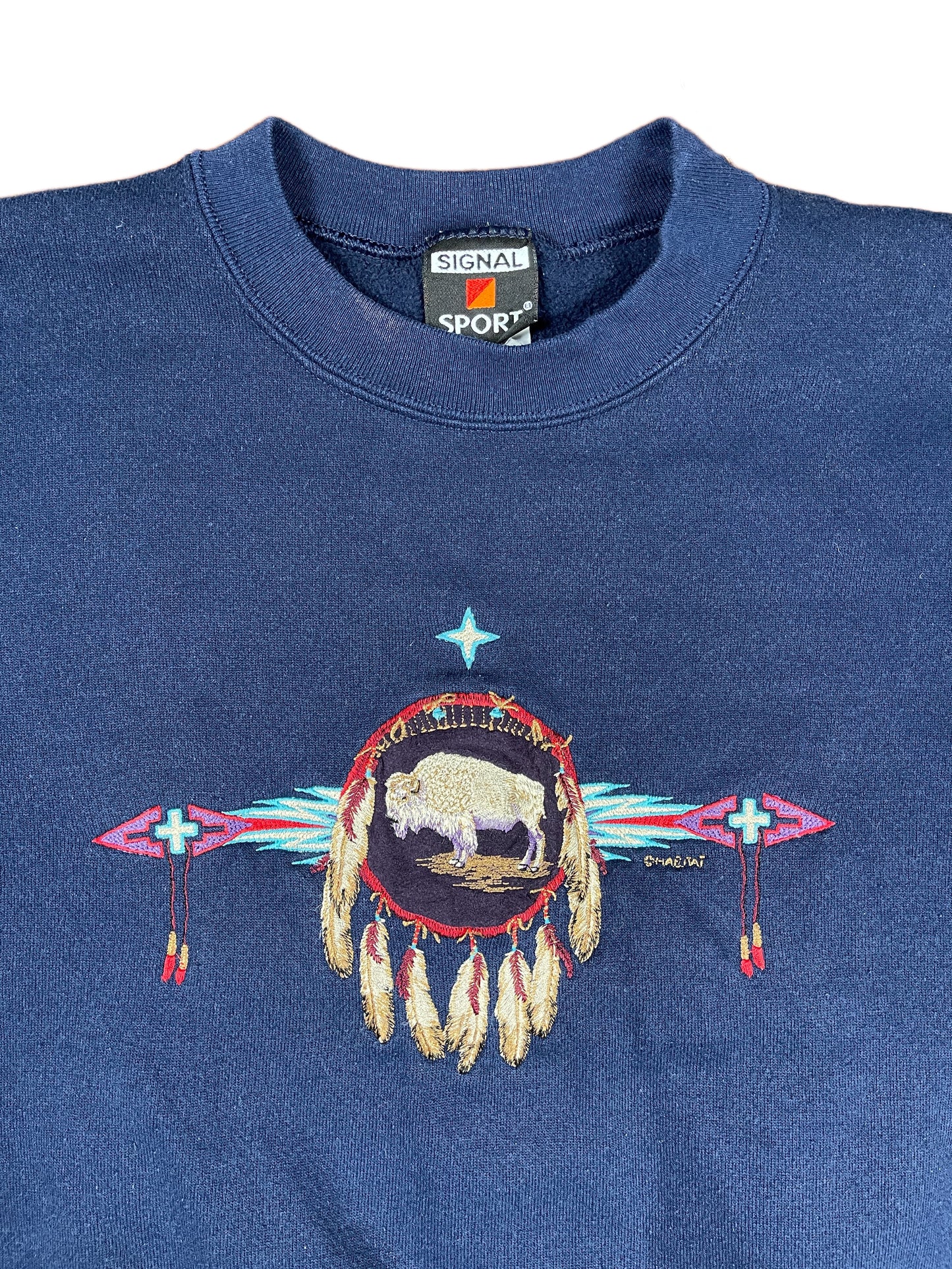 Vintage Signal Sport Sweatshirt Bison Navy - L