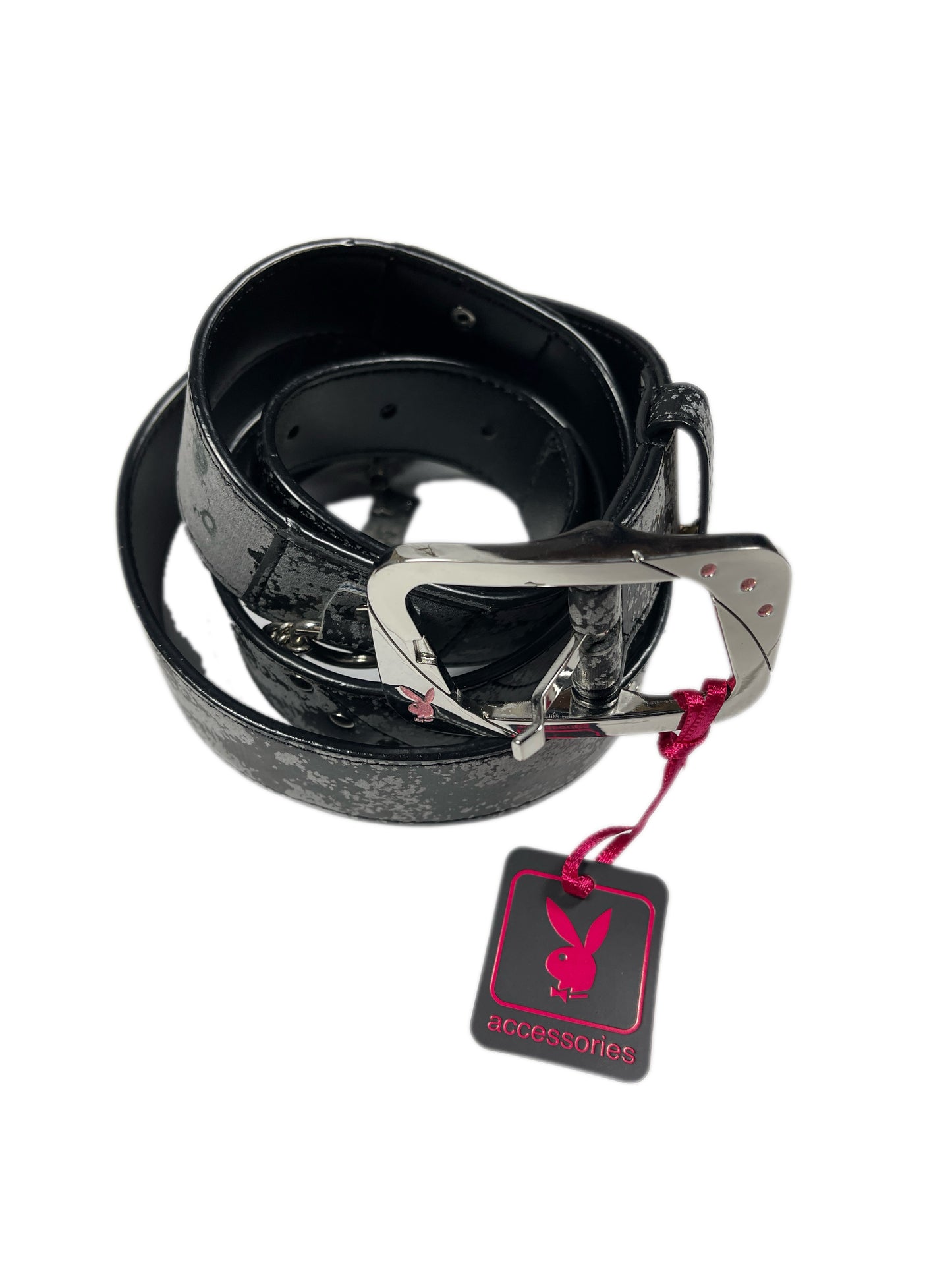 Y2k Playboy Belt Black Gray 2004