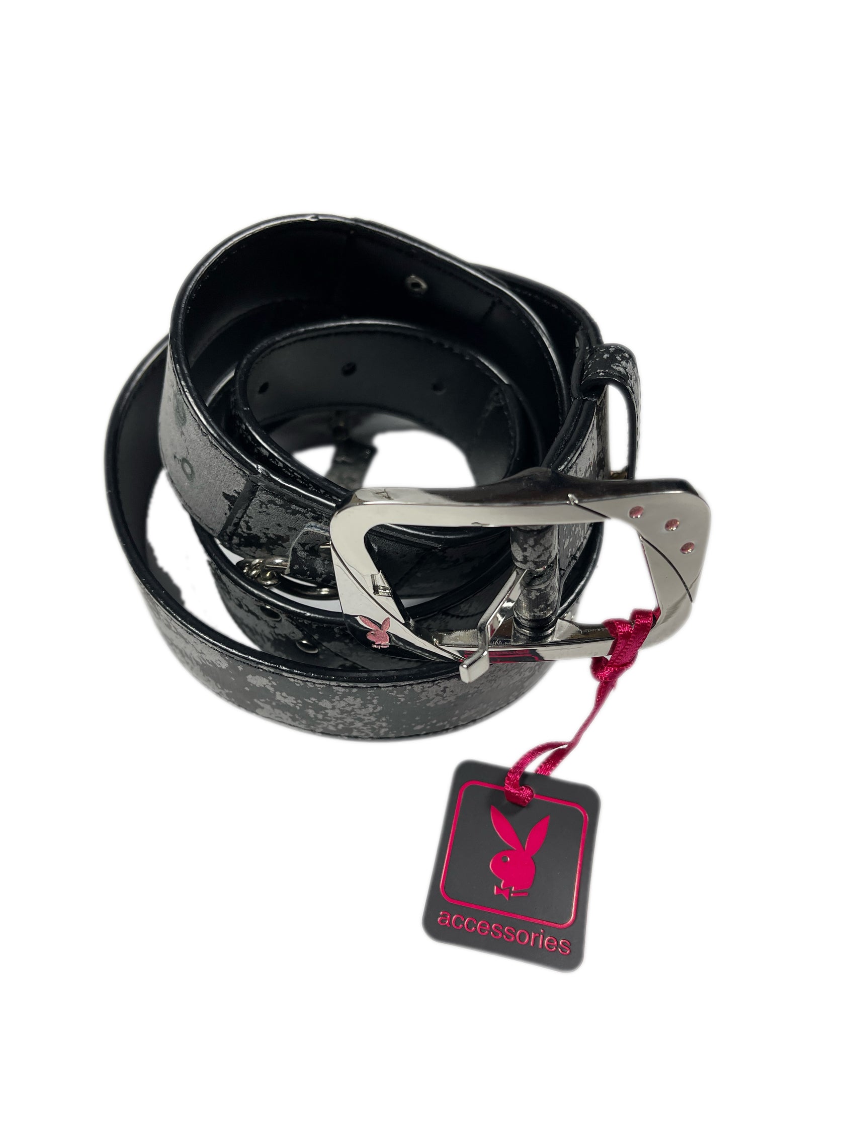 Y2k Playboy Belt Black Gray 2004