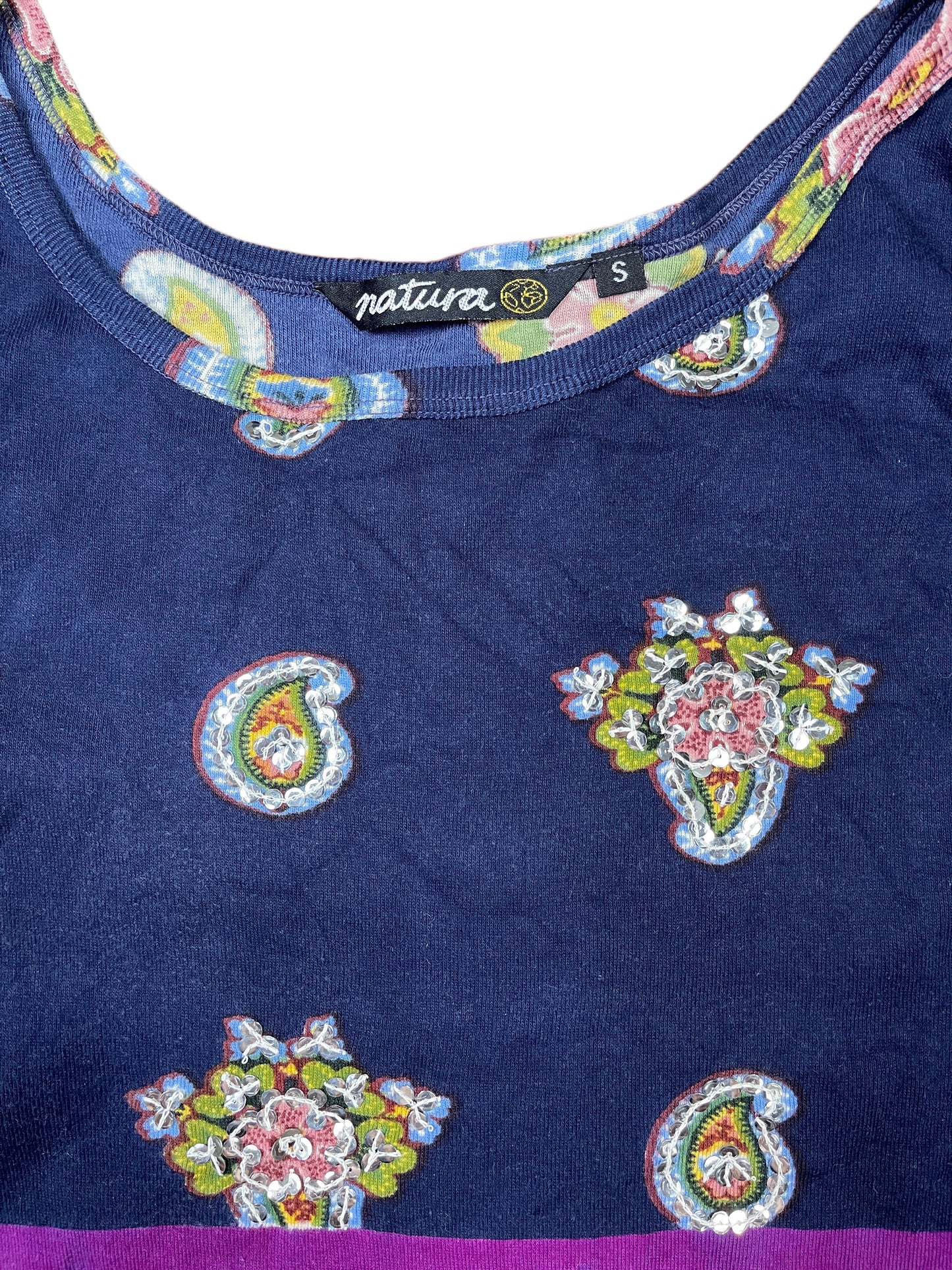 Y2k Natura Sleeveless Top Navy - S