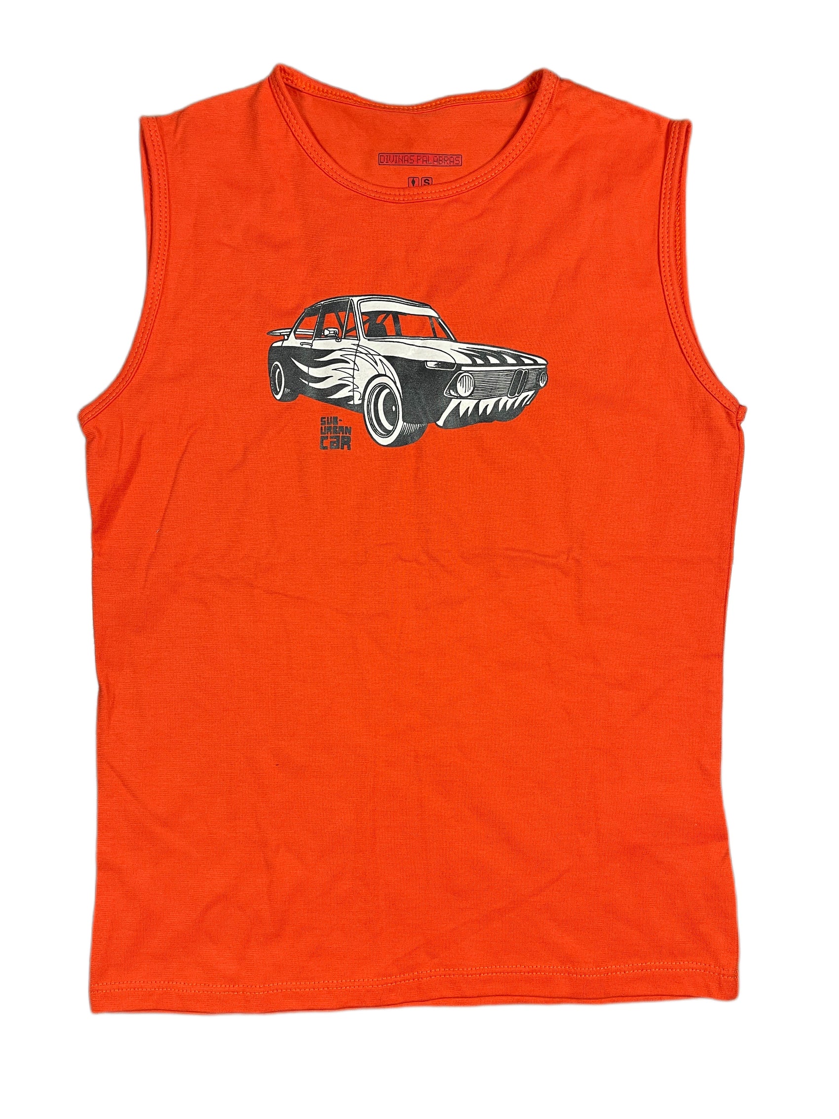 Divinas Palabras Sleeveless Top Red Orange - S