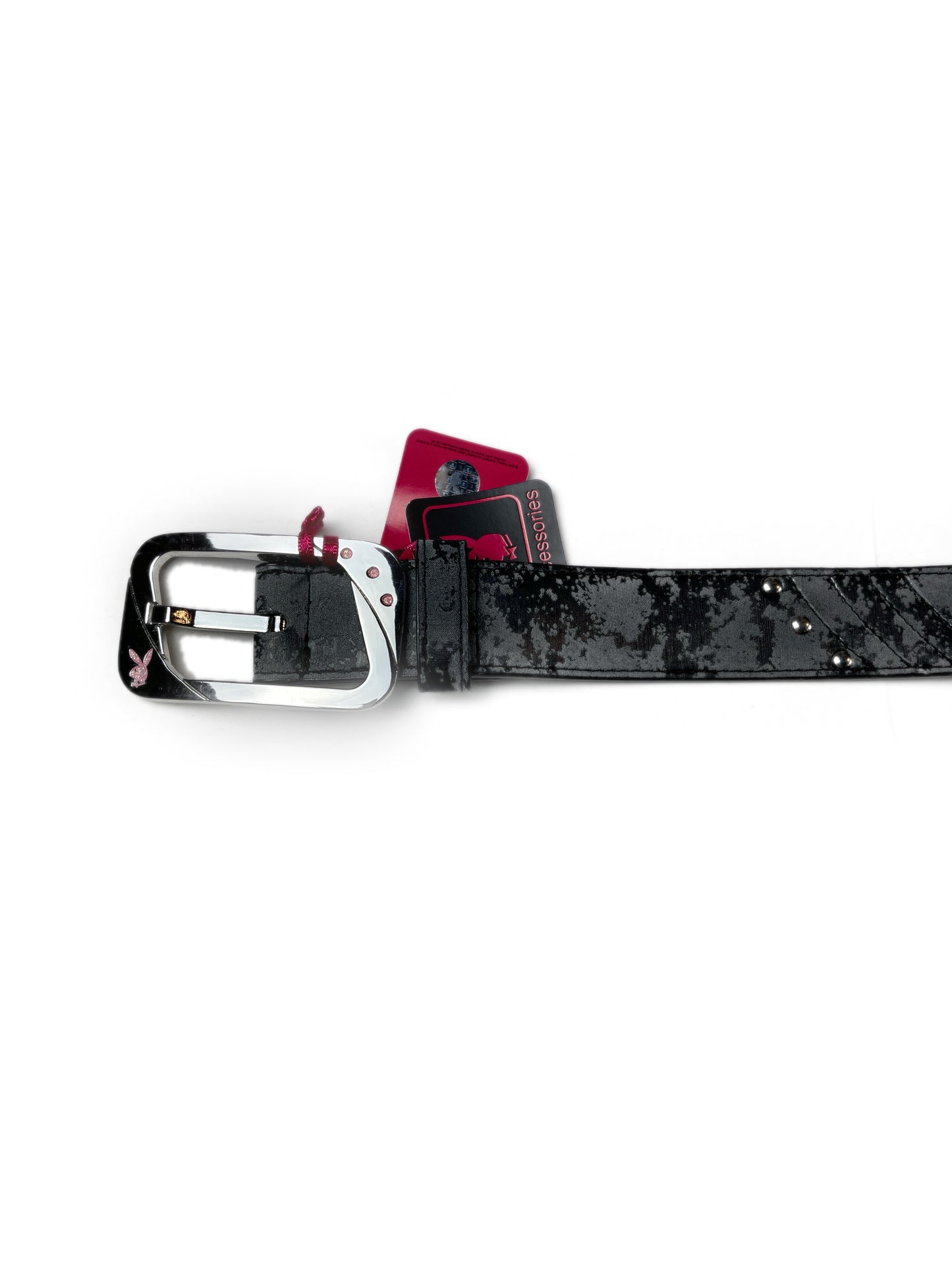 Y2k Playboy Belt Black Gray 2004