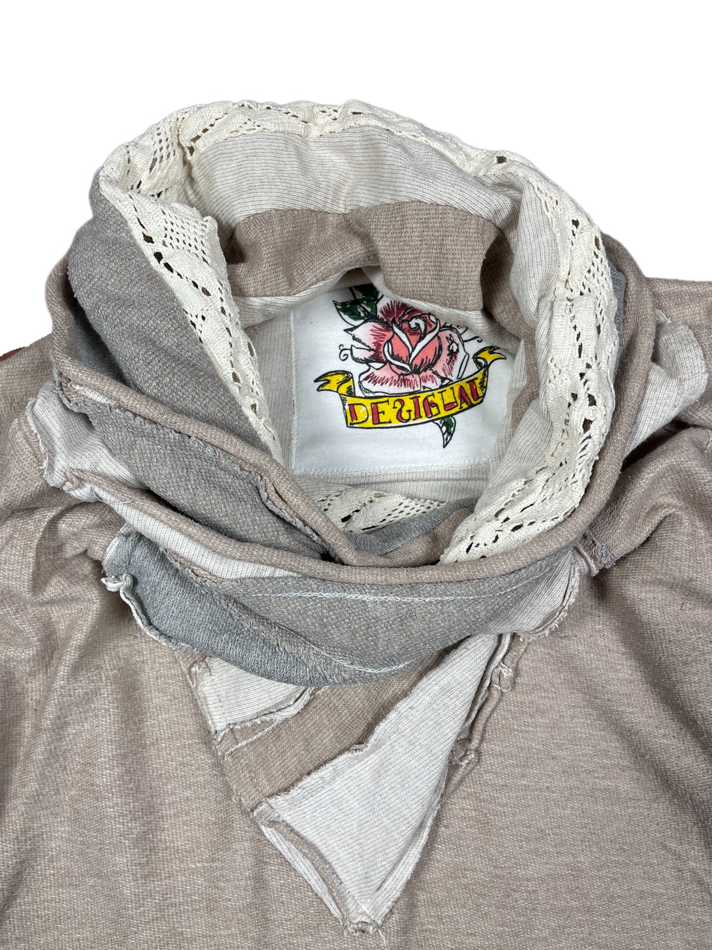 Desigual Long Sleeve Top Cream Beige - M