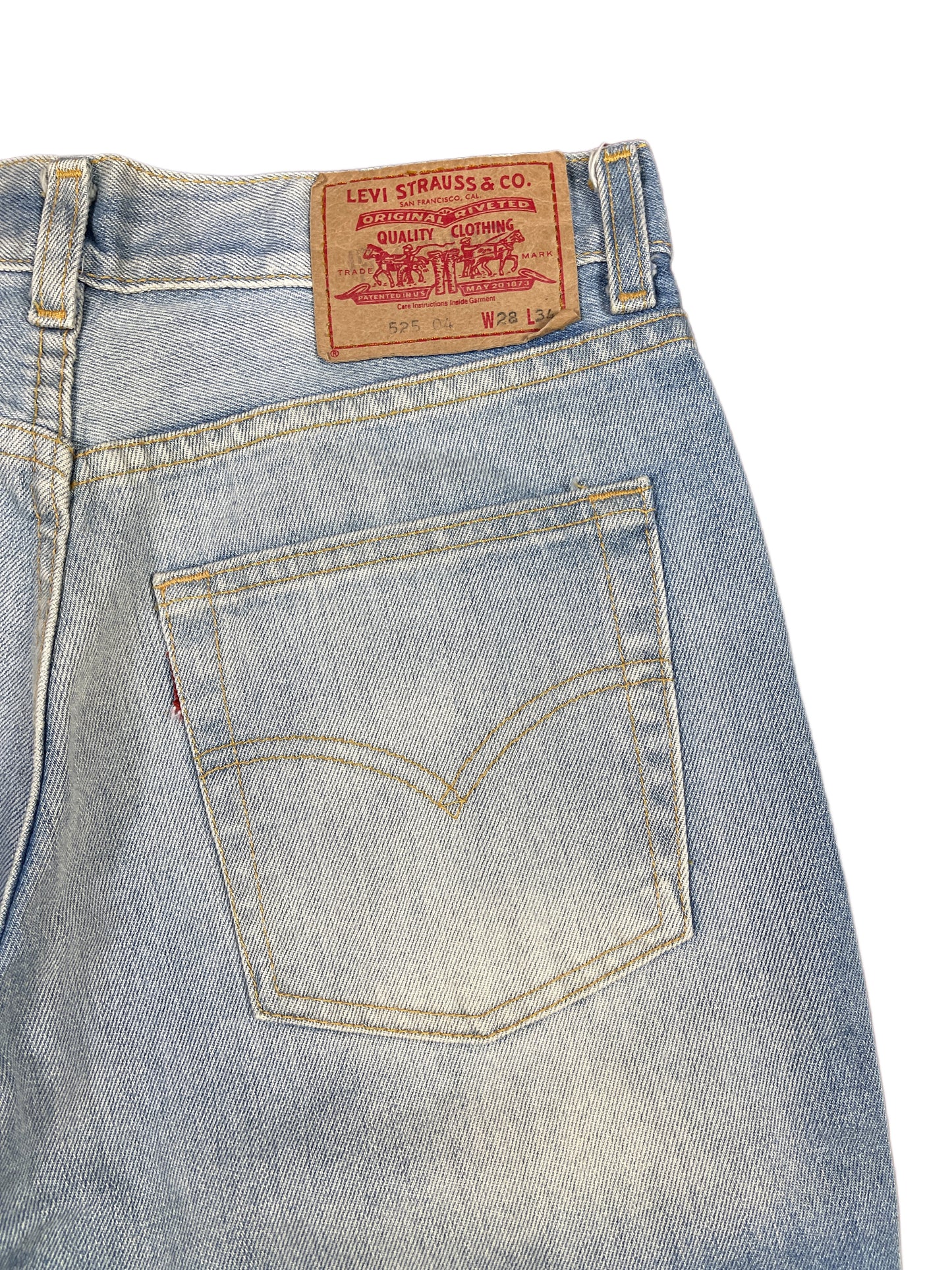 Vintage Levi's Low Waist Flared Denim Pants Blue White - M