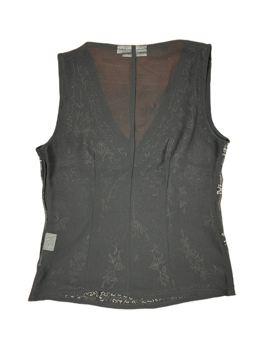 Vintage Hennes Sleeveless Top Black Multicolor - XL