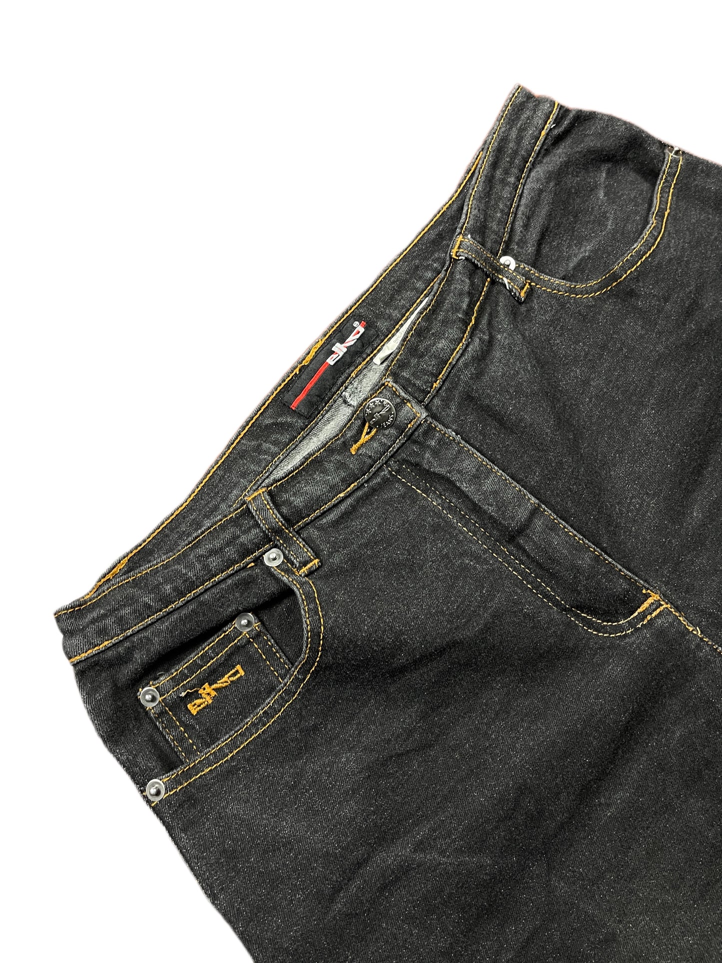 Y2k Elho Flared Denim Pants Black - L/XL