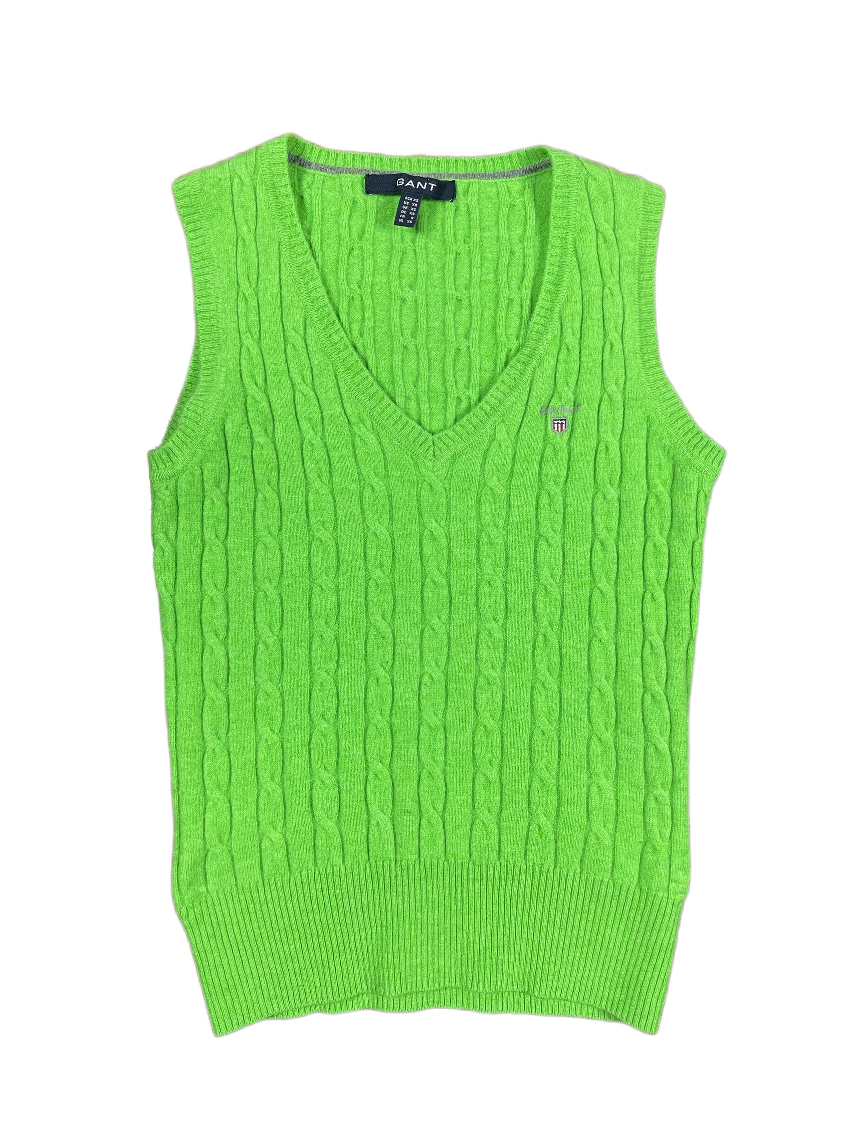 Gant Knitted Vest Sweater Green - XS