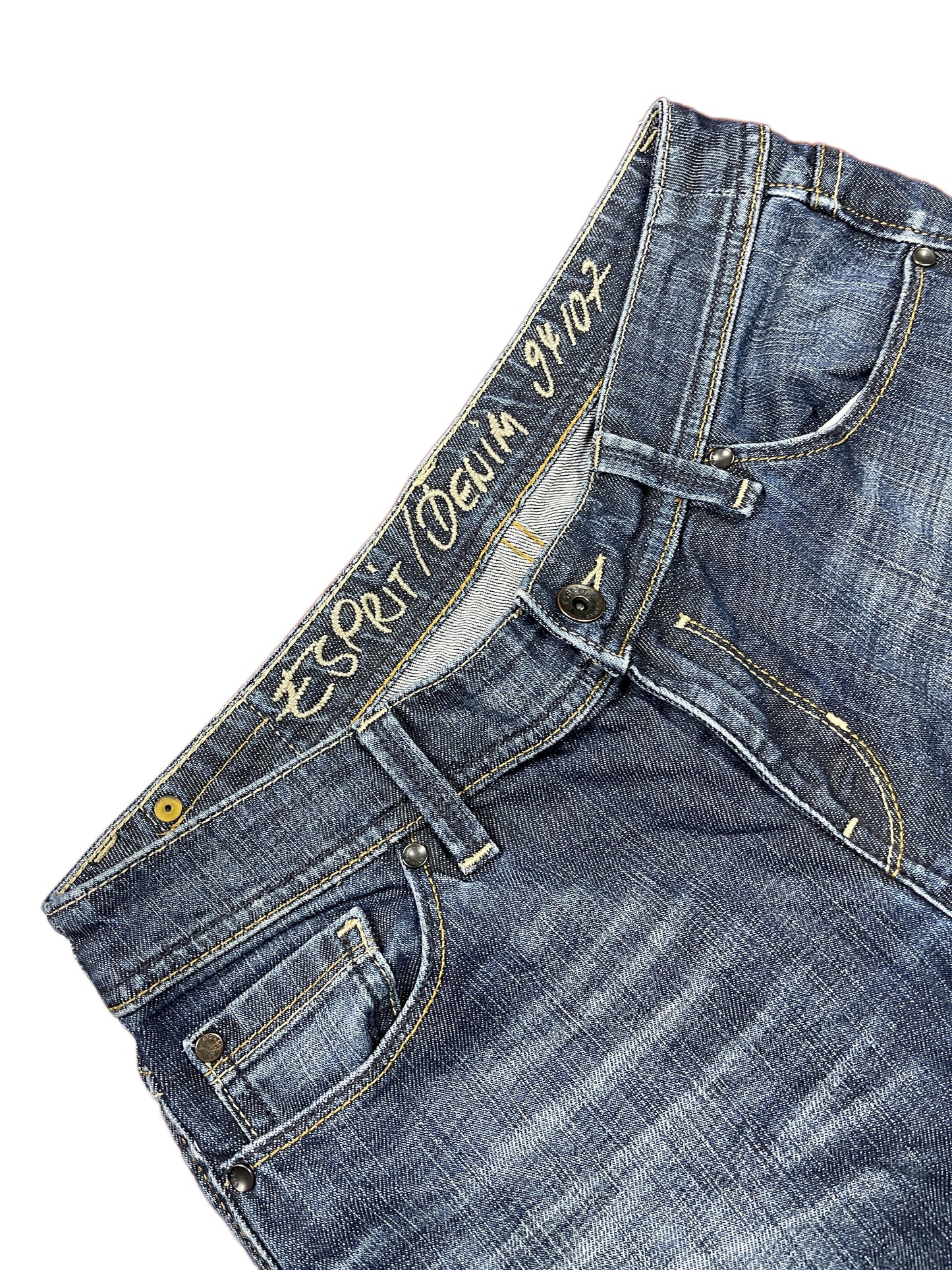 Y2k Esprit Low Waist Flared Denim Pants Blue - M/L