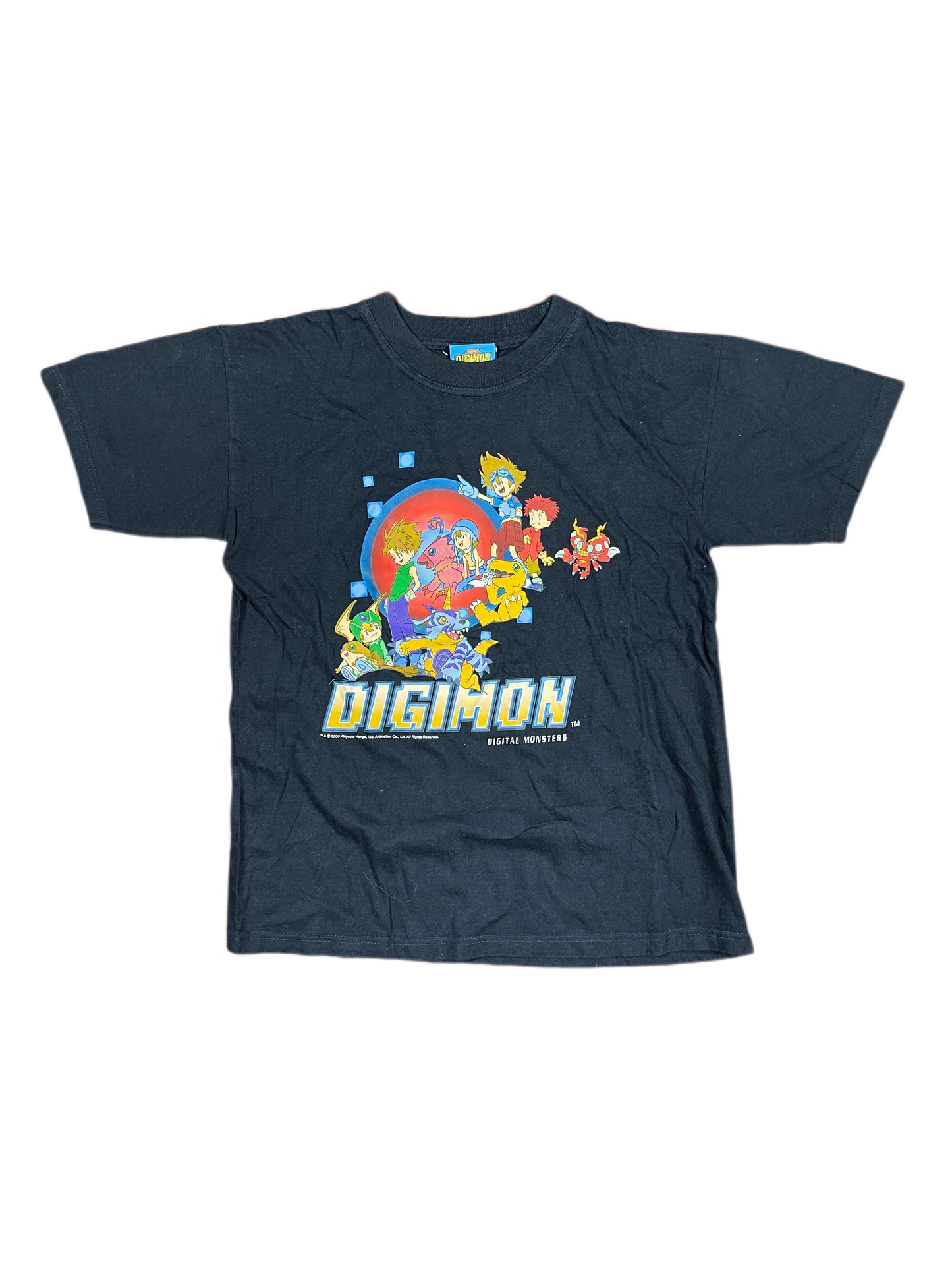 Vintage Digimon 2000 Baby Tee T-Shirt Navy - XS