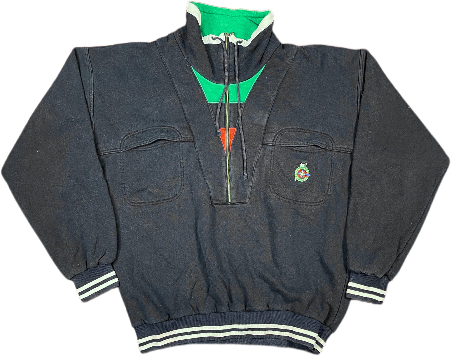 Vintage Hugo Boss Zip Sweatshirt Blue Cotton L/XL