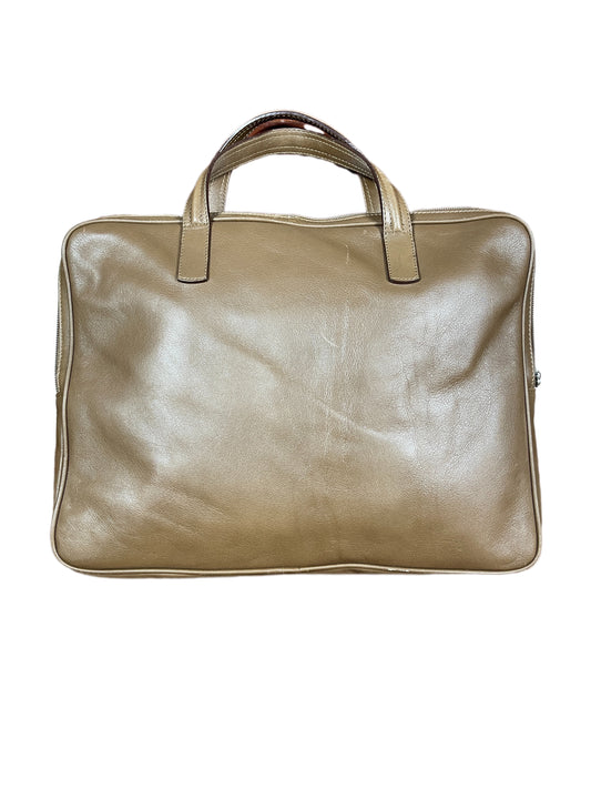 Vintage Balmain Leather Business Bag Brown