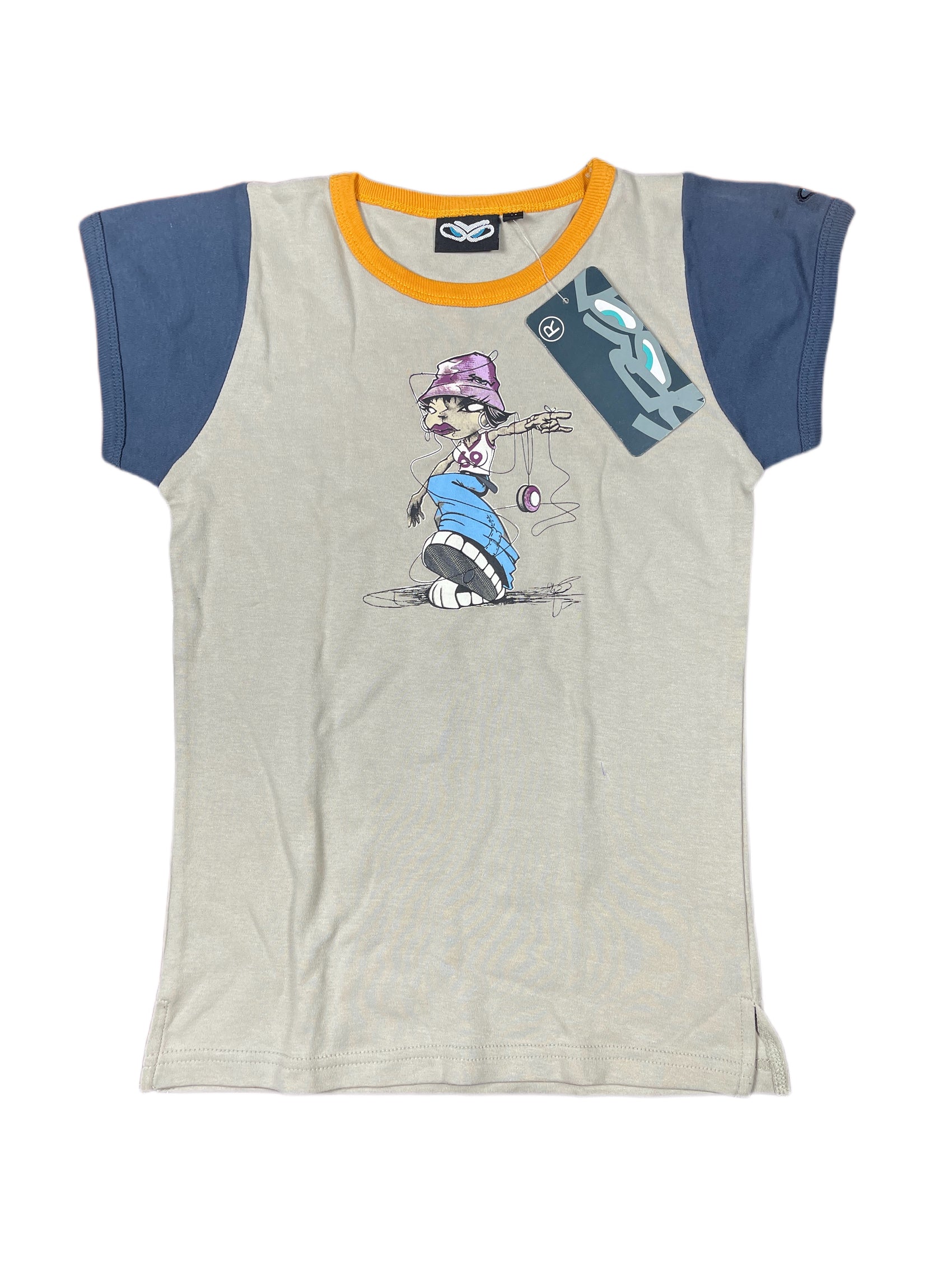 Y2k Spoon Short Sleeve Top Gray - M