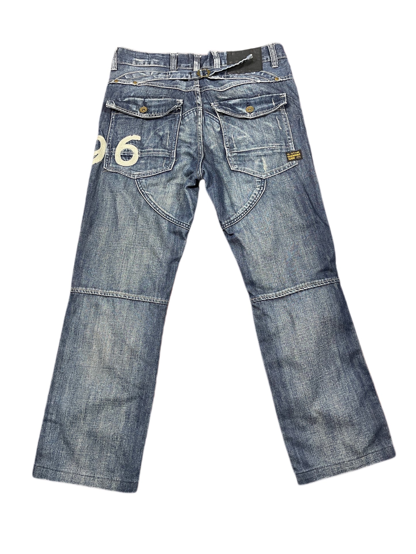 Y2k G-Star Raw Low Waist Bootcut Denim Pants Blue - L