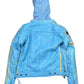 Y2k 2000s Alpha Speeds Racing Leather Jacket Baby Blue S