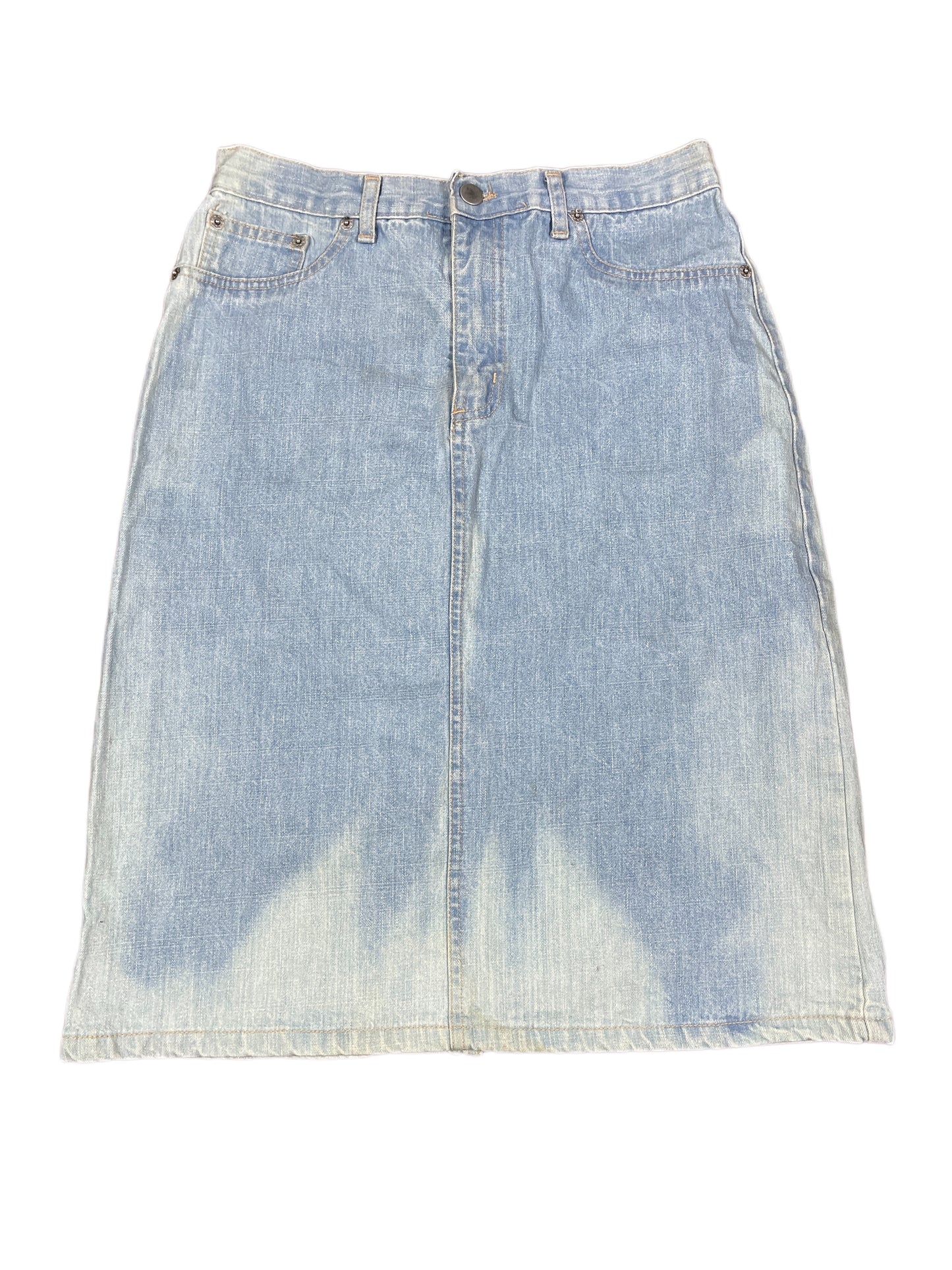 Y2k Precchio Denim Skirt Blue White - L