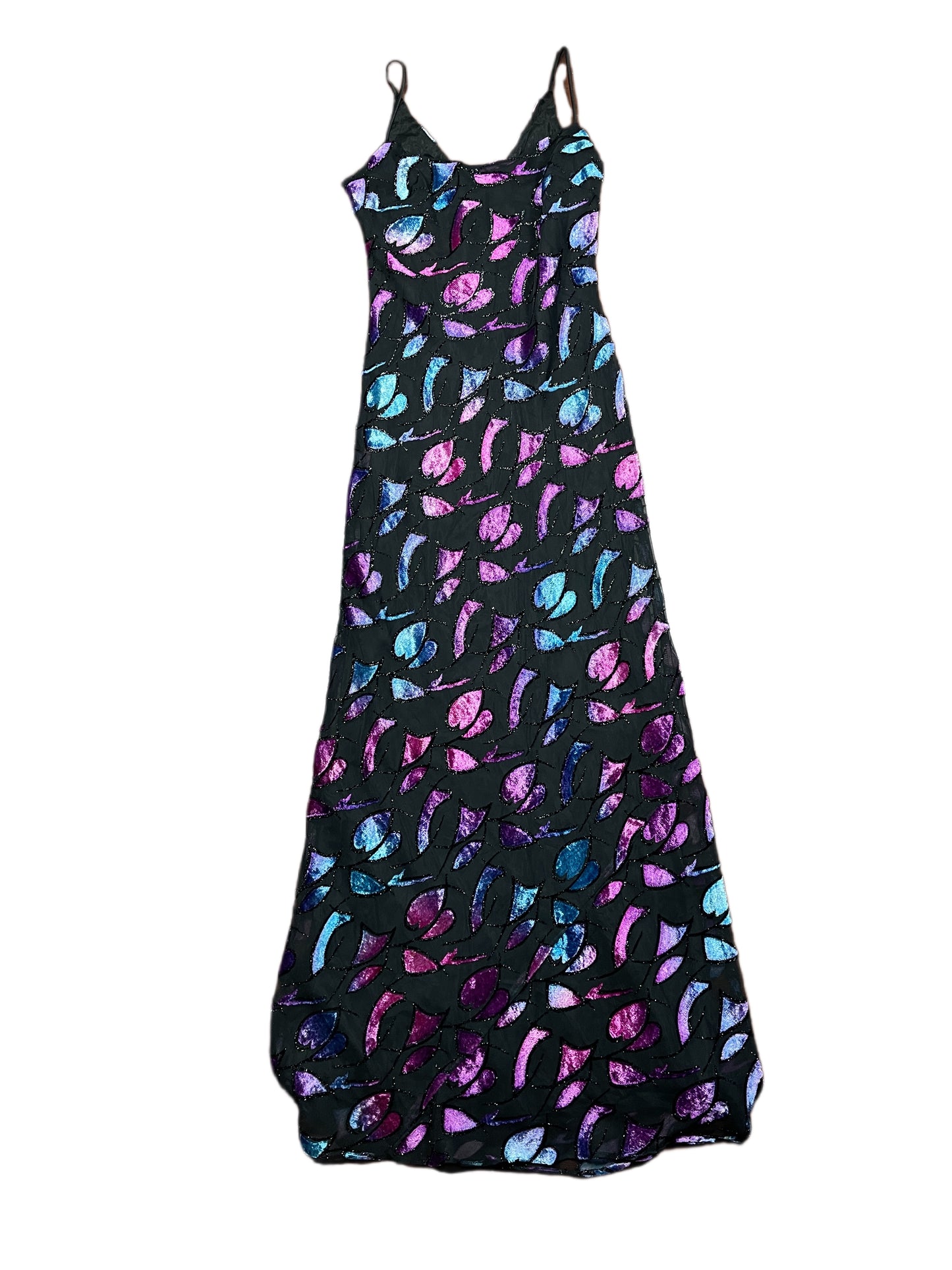 Y2k Eliza of California Sleeveless Dress Black Purple - M/L