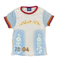 Y2k Mistral Baby Tee Short Sleeve Top Blue White Multicolor - XXS