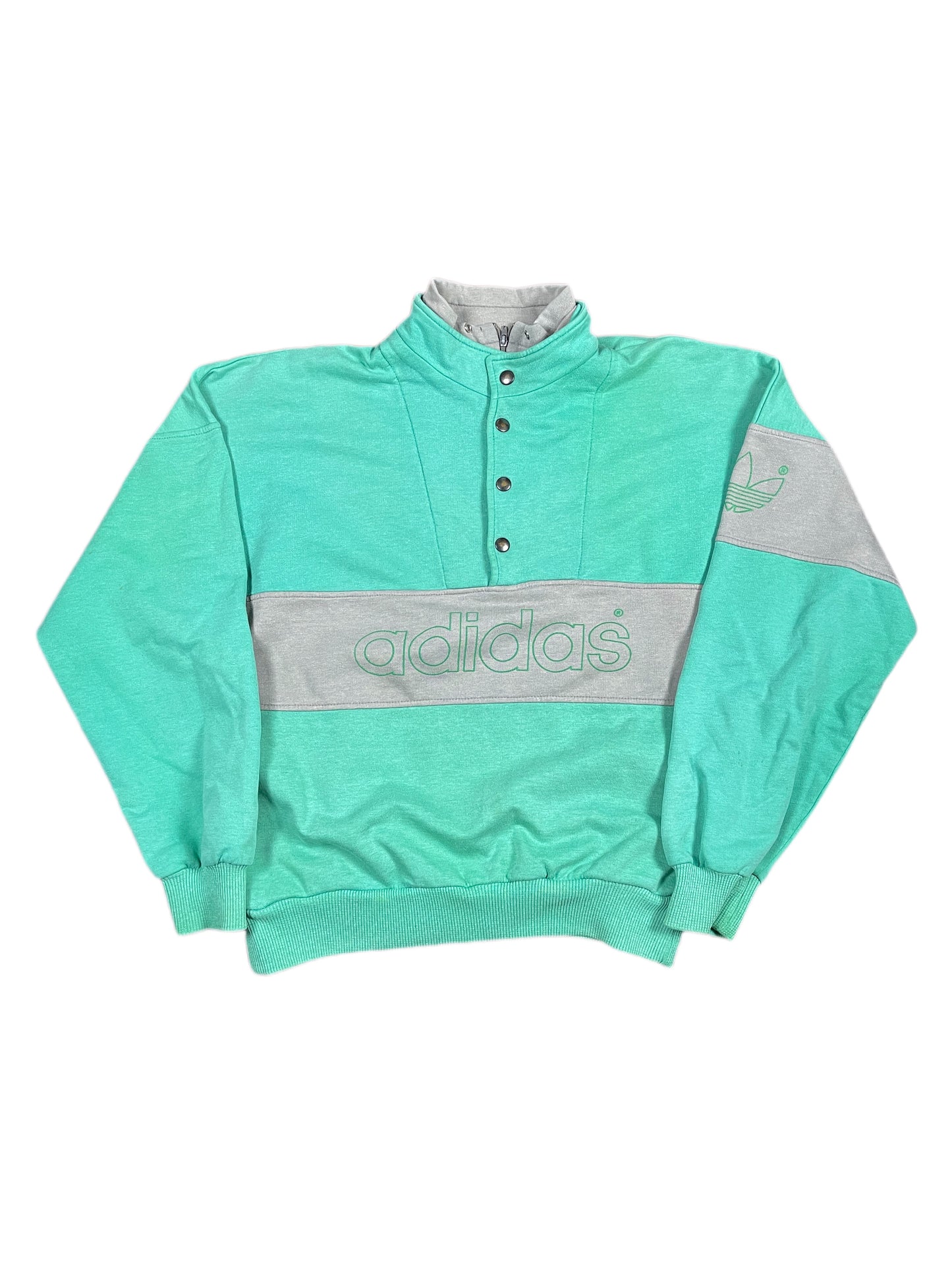 Vintage 1980s Adidas Sweatshirt Mint Green S