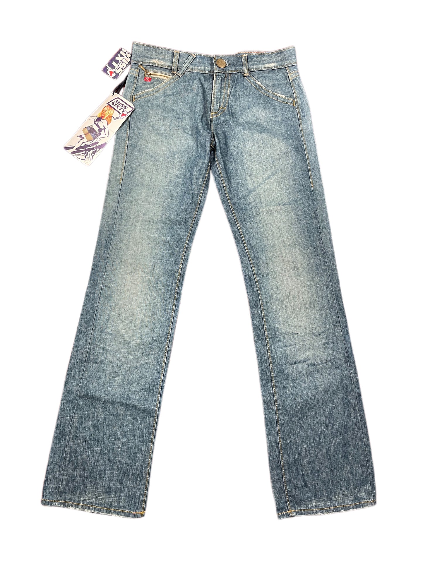 Y2k Miss Sixty Low Waist Deadstock Bootcut Flared Denim Pants Blue - M